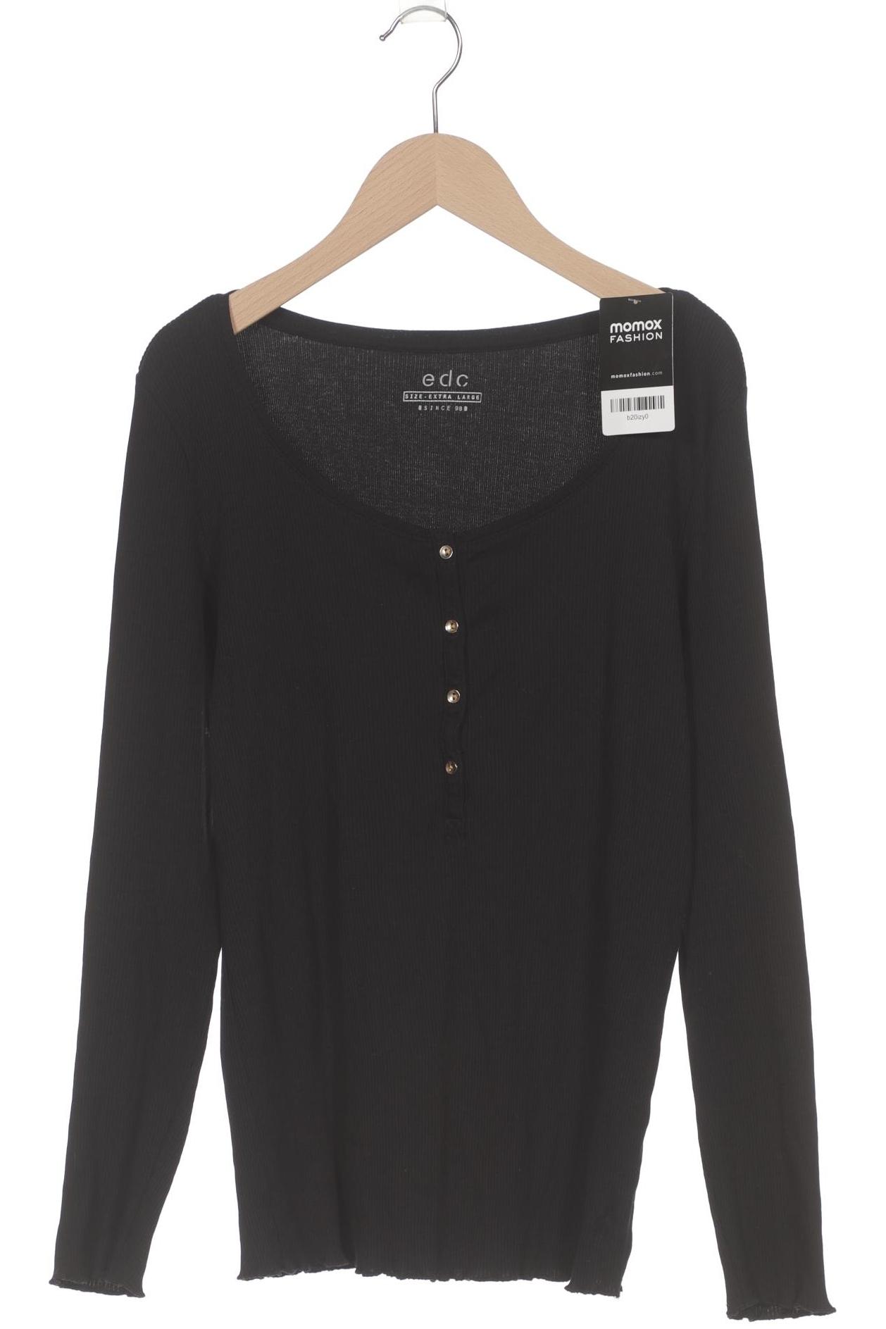 

edc by Esprit Damen Langarmshirt, schwarz, Gr. 44