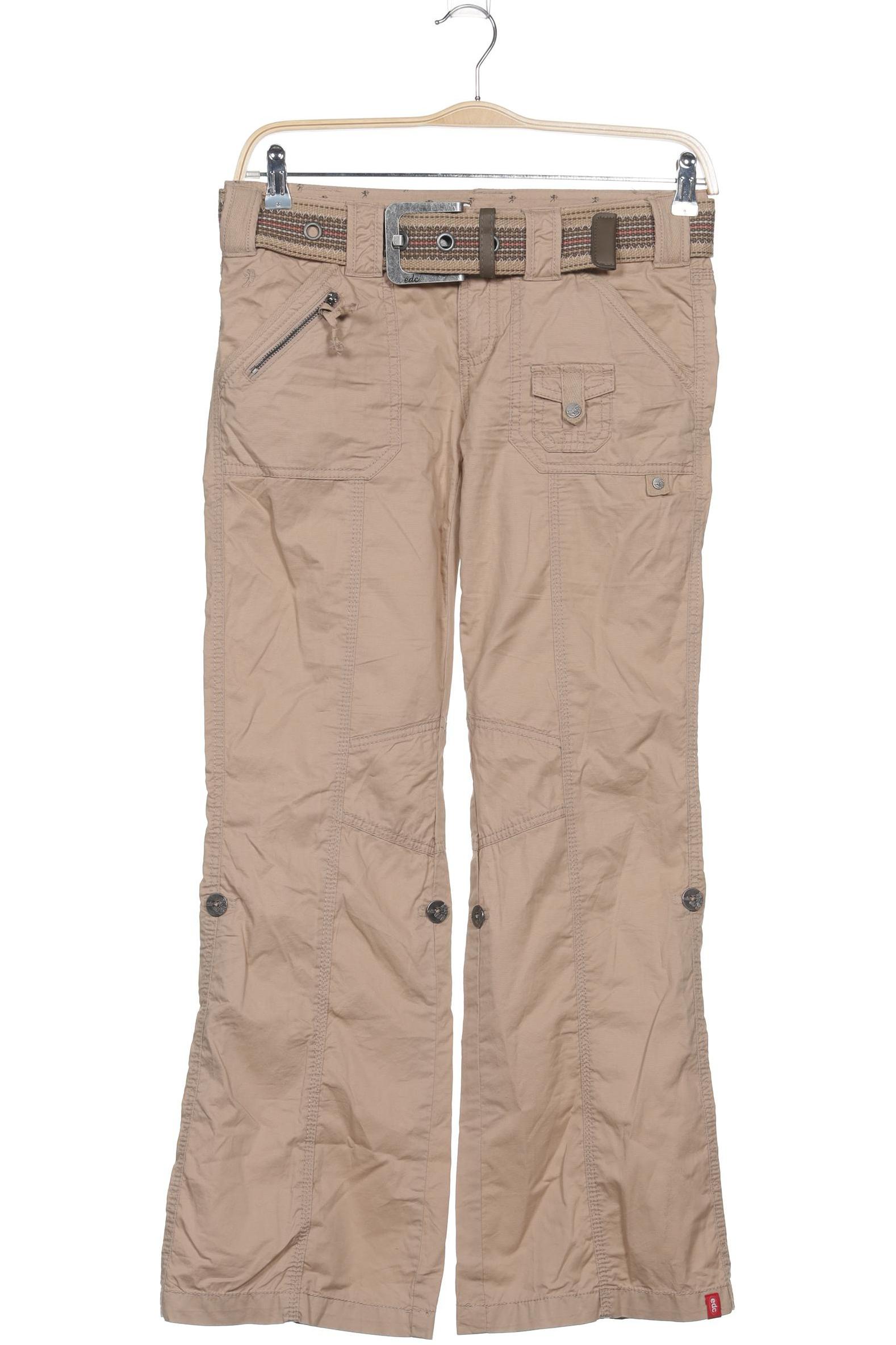 

edc by Esprit Damen Stoffhose, beige, Gr. 36