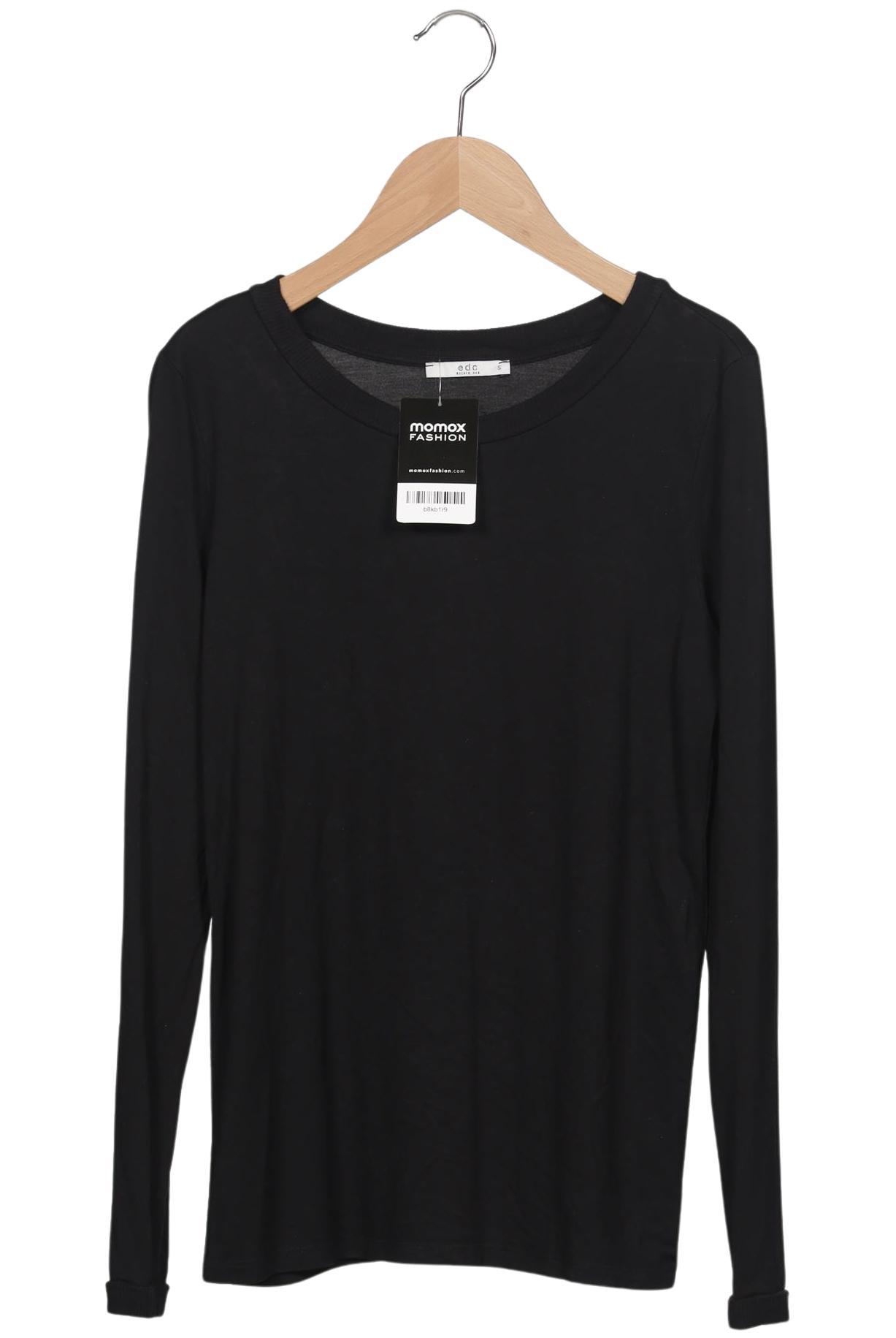 

edc by Esprit Damen Langarmshirt, schwarz, Gr. 36