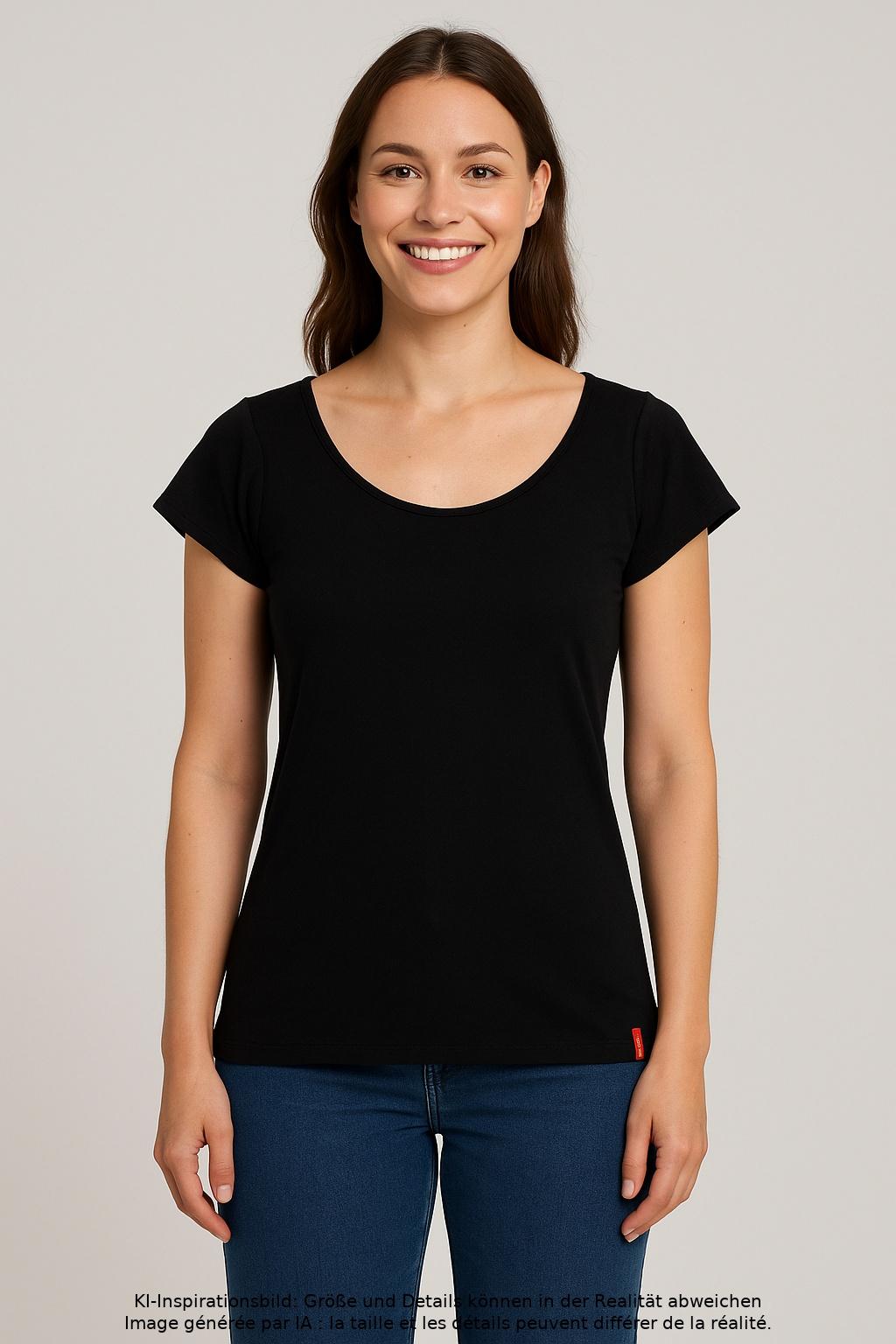 

edc by Esprit Damen T-Shirt, schwarz, Gr. 36