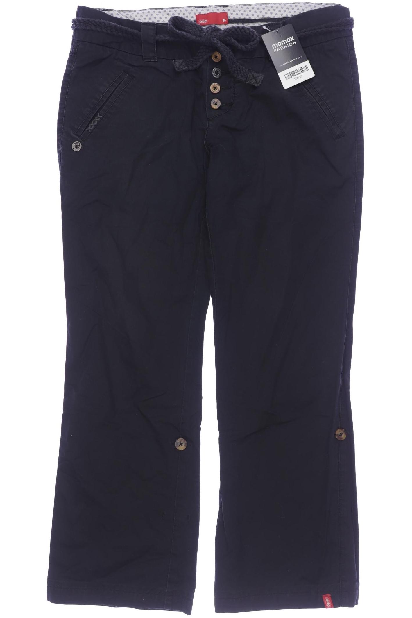 

edc by Esprit Damen Stoffhose, schwarz, Gr. 36