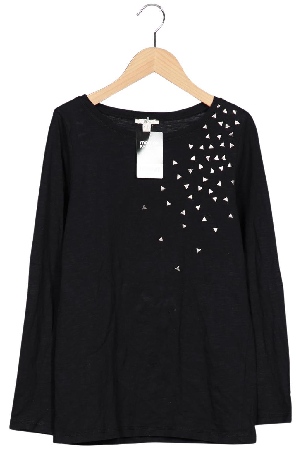 

edc by Esprit Damen Langarmshirt, schwarz, Gr. 36