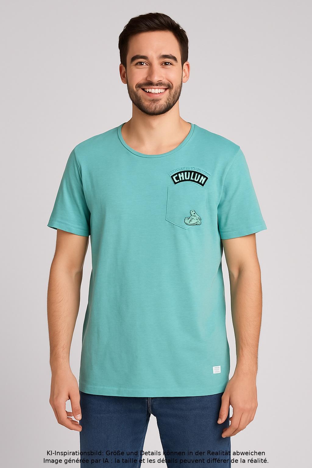 Thumbnail - edc by Esprit Herren T-Shirt, türkis, Gr. 52