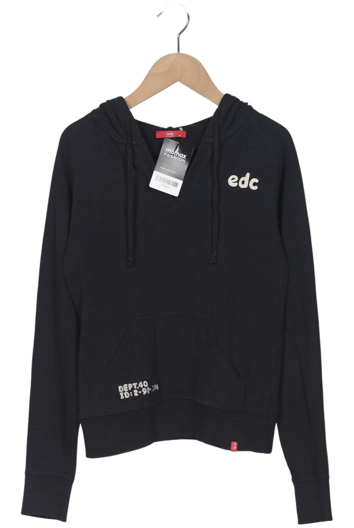 

edc by Esprit Damen Kapuzenpullover, schwarz, Gr. 38