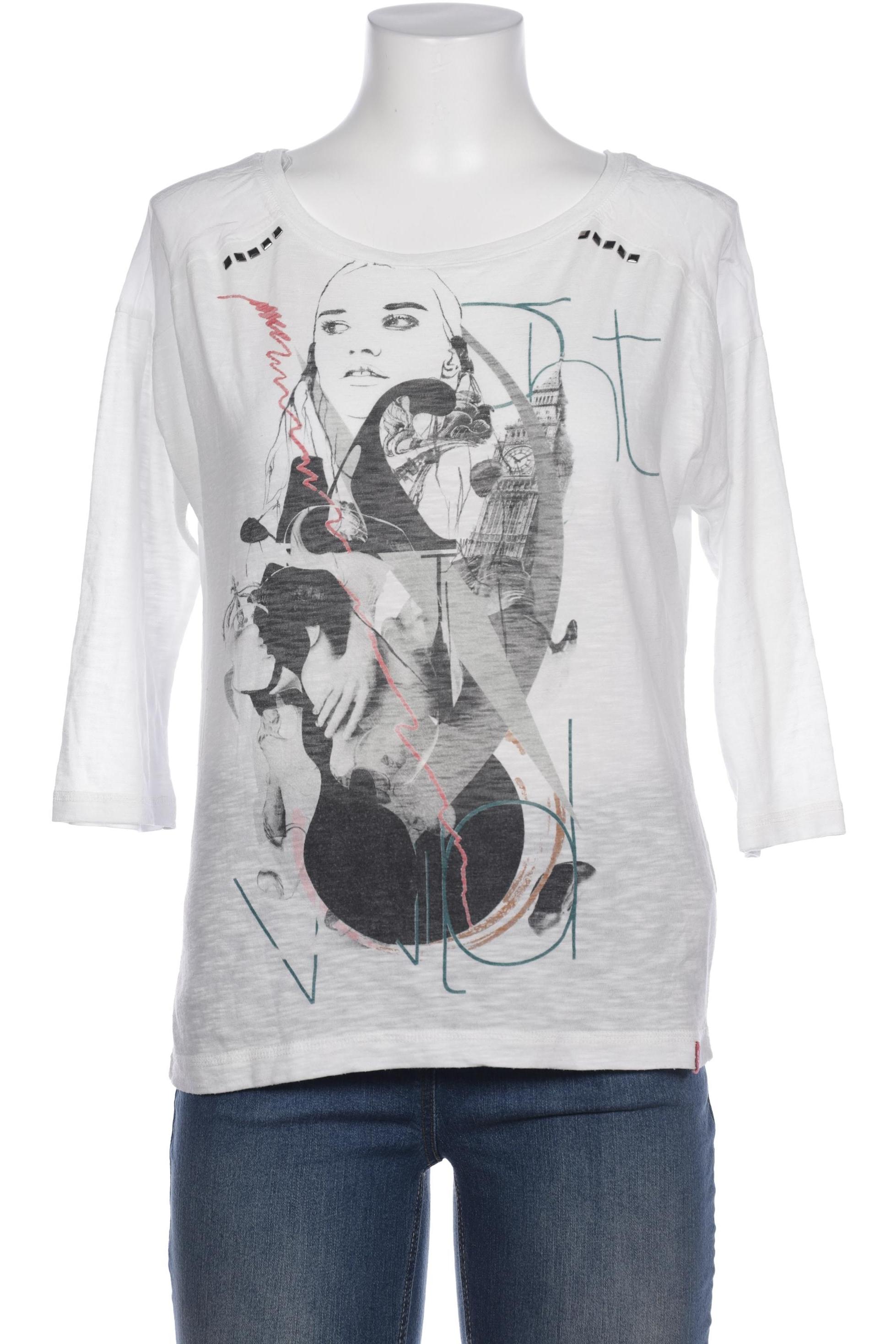 

edc by Esprit Damen Langarmshirt, weiß, Gr. 38