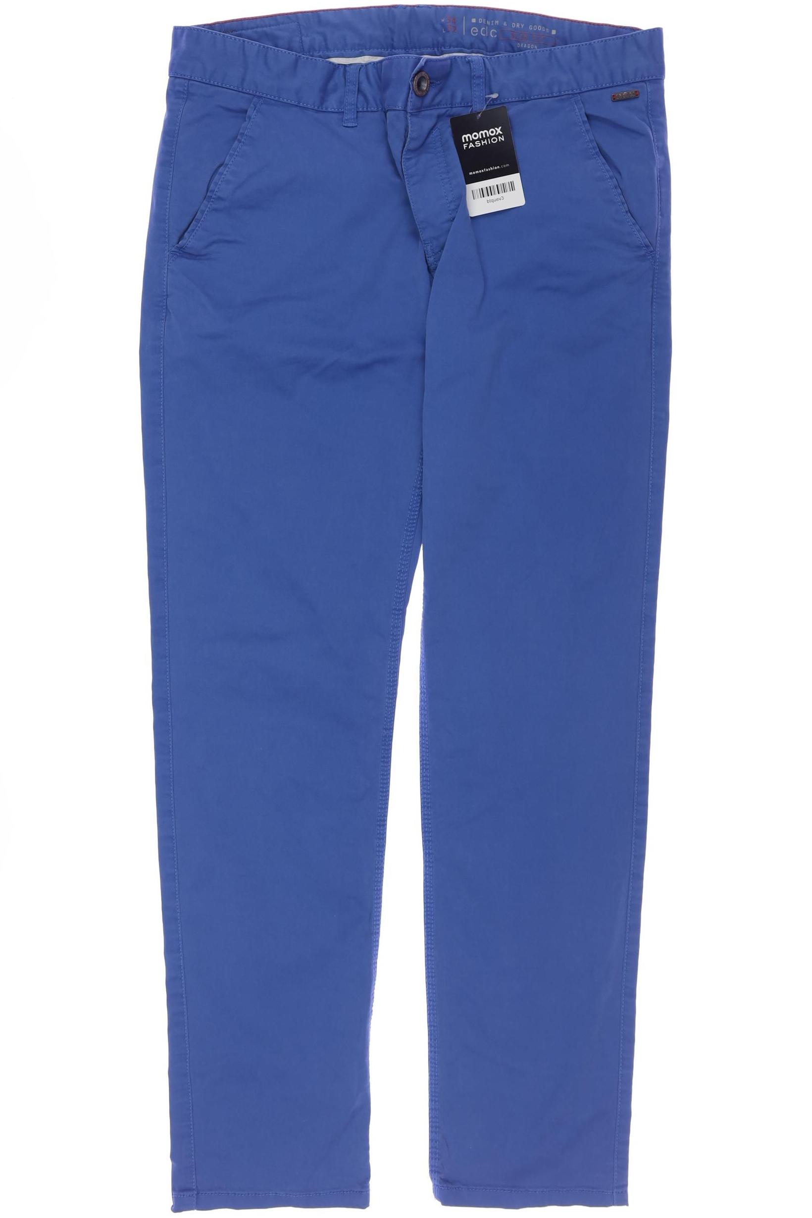 

edc by Esprit Herren Stoffhose, blau, Gr. 34