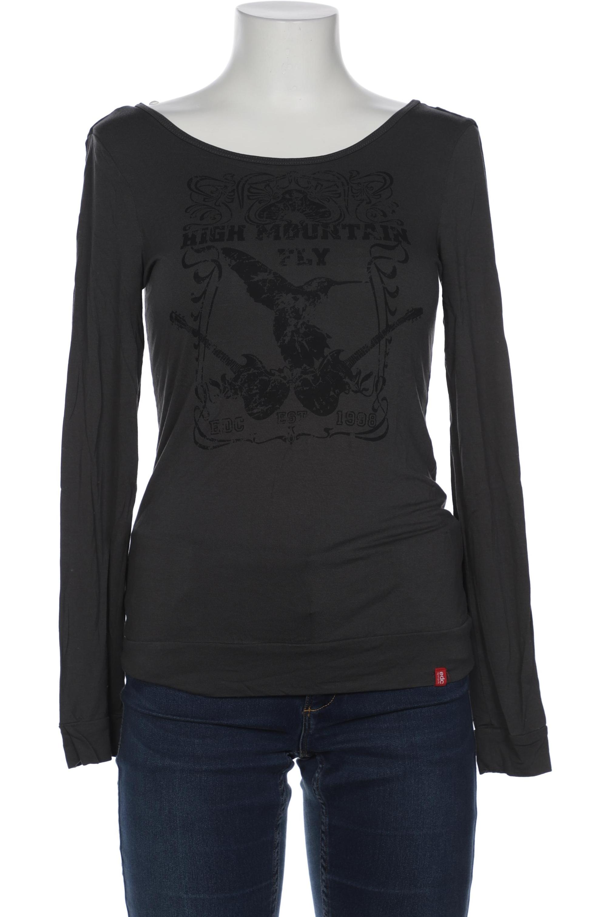 

edc by Esprit Damen Langarmshirt, grau, Gr. 44