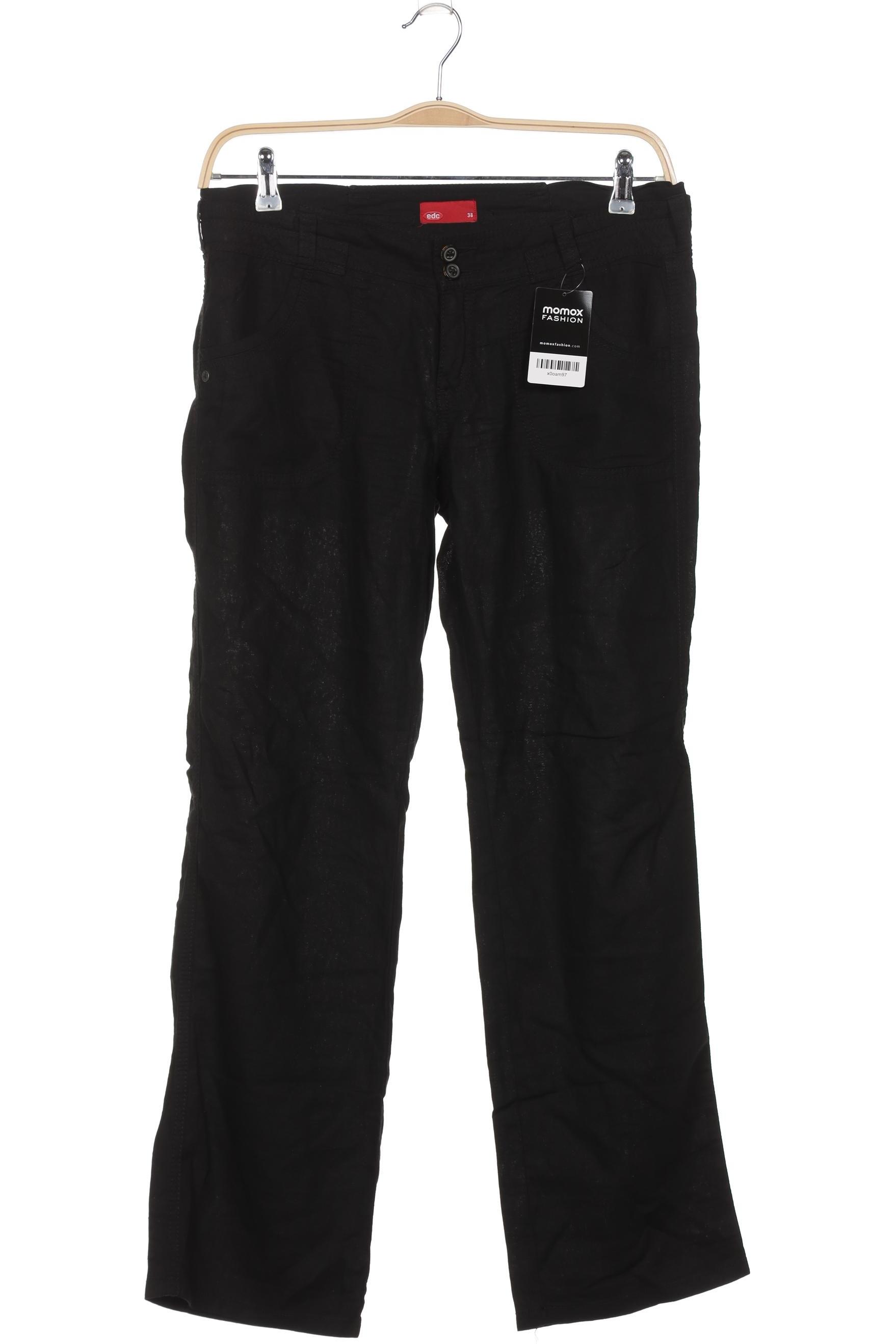 

edc by Esprit Damen Stoffhose, schwarz, Gr. 38