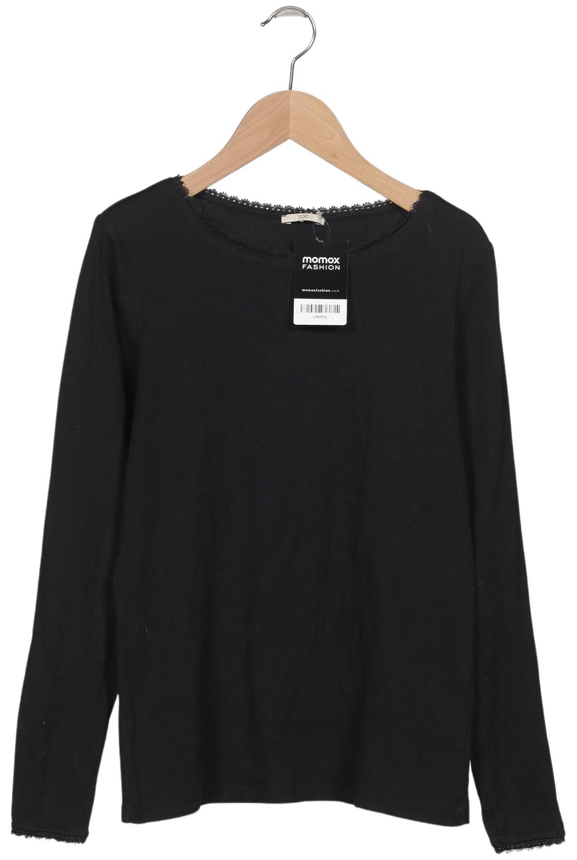 

edc by Esprit Damen Langarmshirt, schwarz, Gr. 38