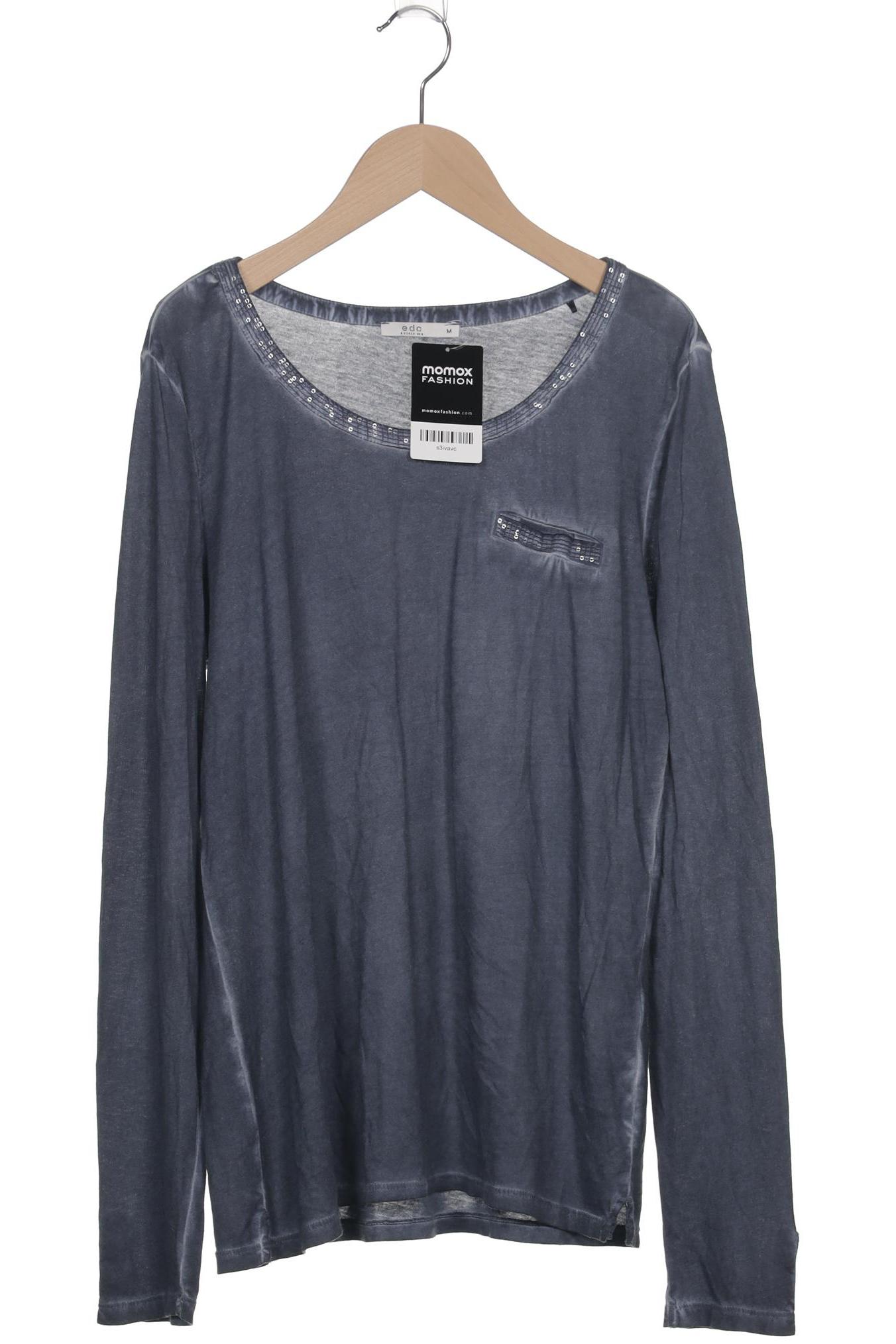 

edc by Esprit Damen Langarmshirt, marineblau, Gr. 38