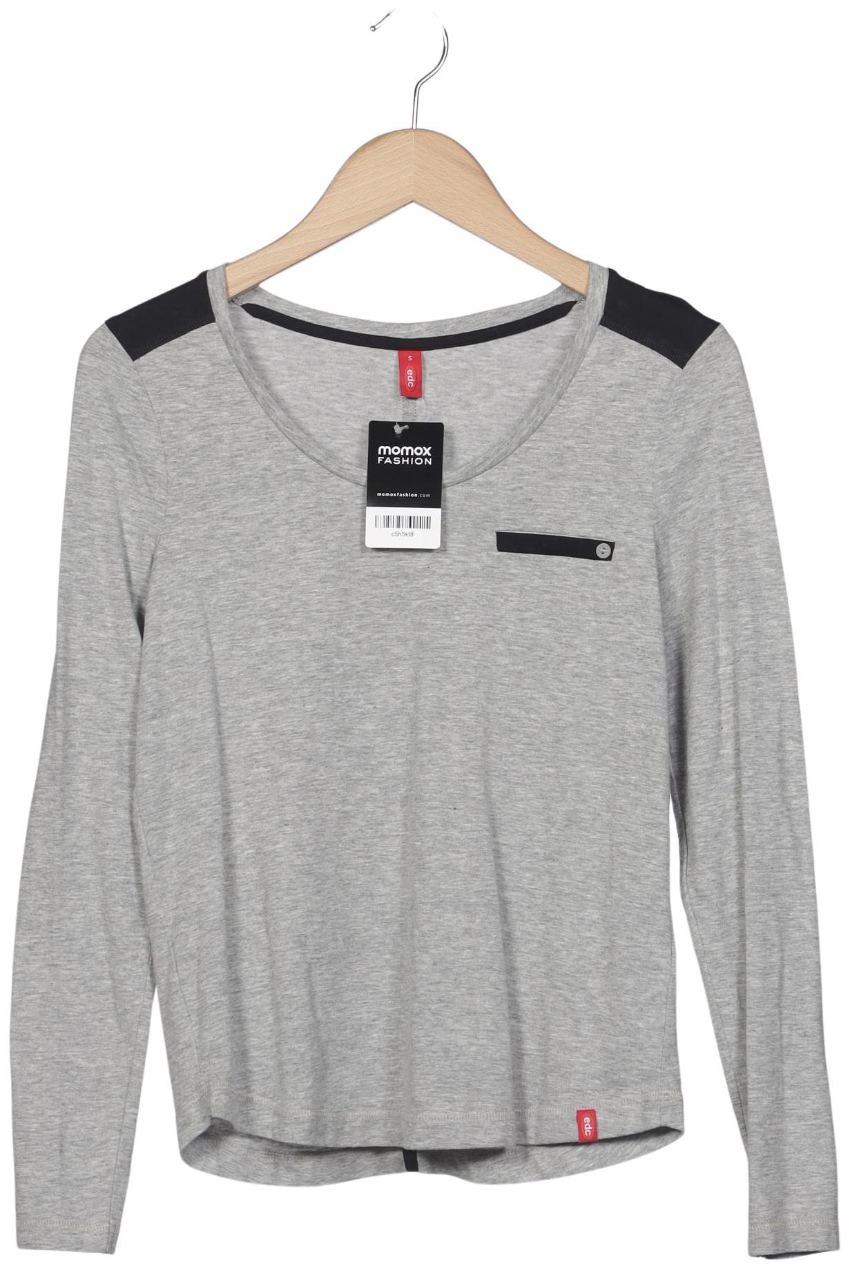 

edc by Esprit Damen Langarmshirt, grau, Gr. 36