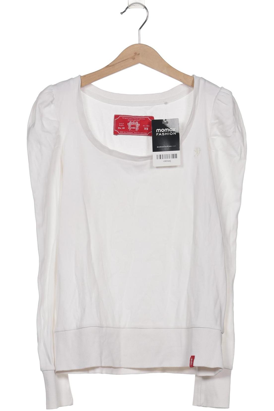

edc by Esprit Damen Langarmshirt, weiß, Gr. 34