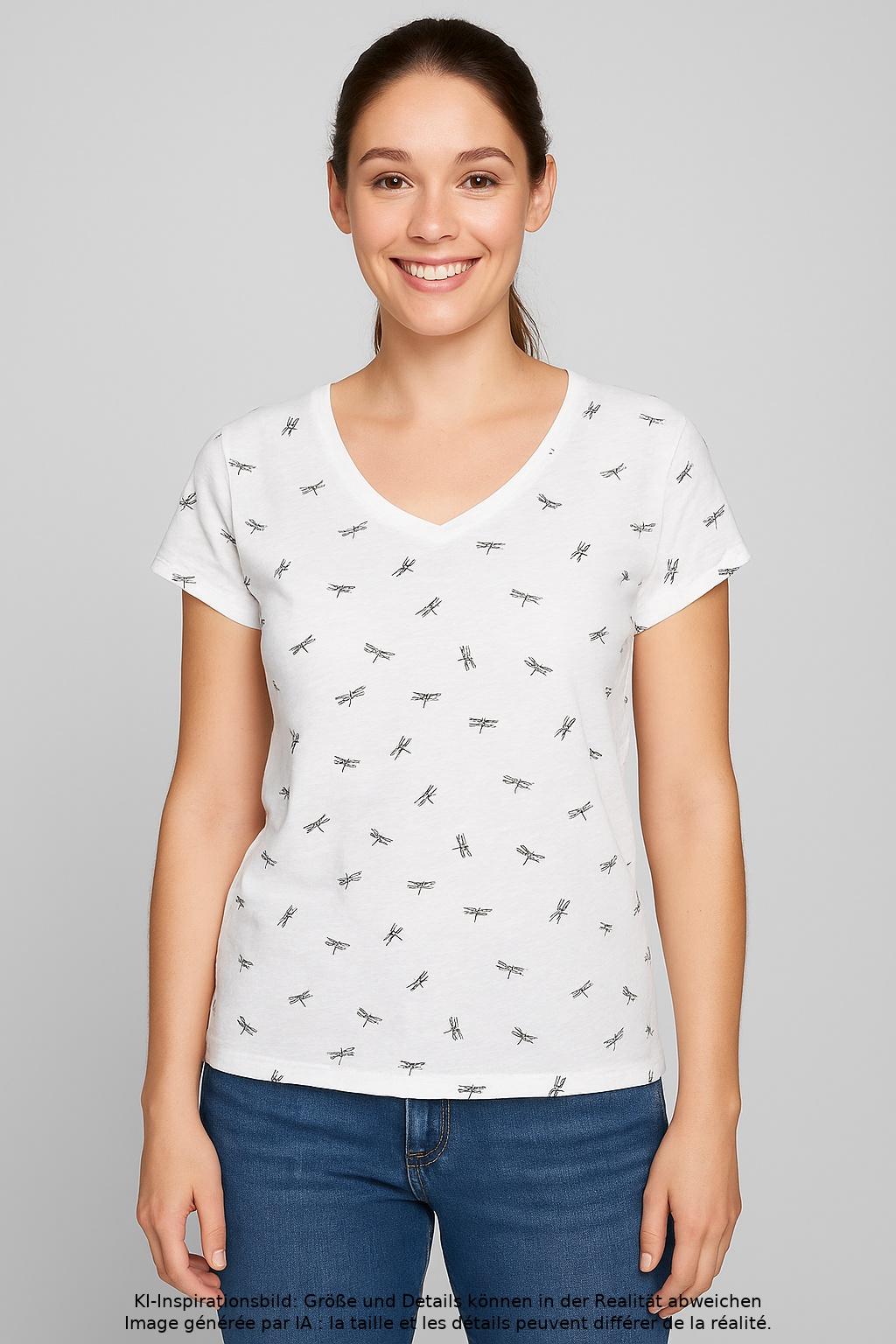 

edc by Esprit Damen T-Shirt, weiß, Gr. 34