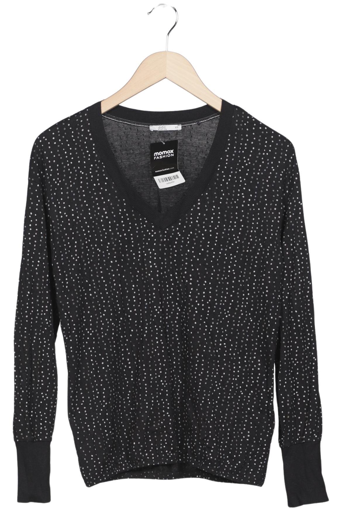 

edc by Esprit Damen Langarmshirt, schwarz, Gr. 34