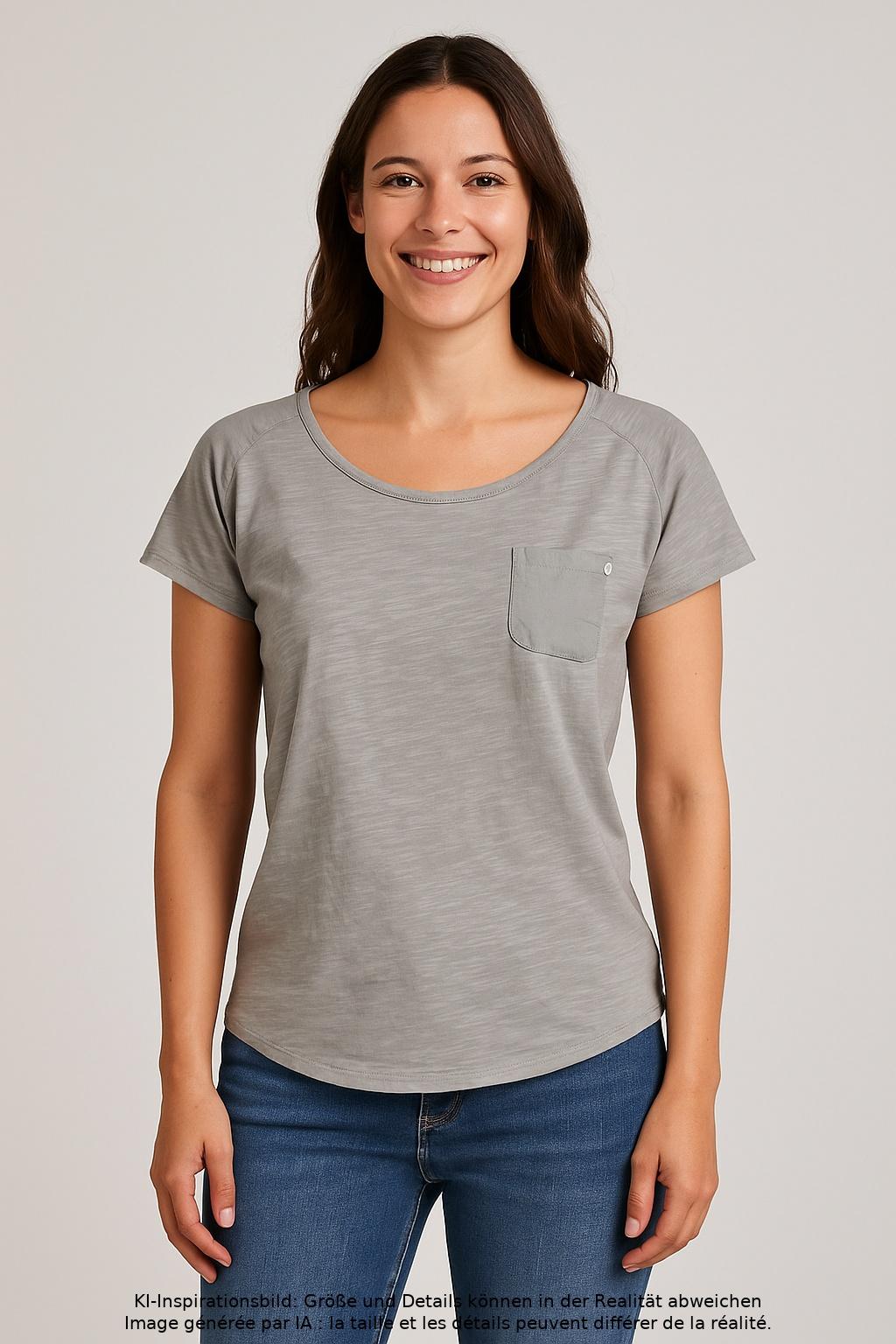 

edc by Esprit Damen T-Shirt, grau, Gr. 36
