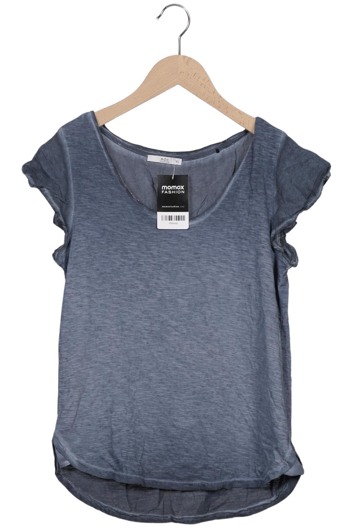 

edc by Esprit Damen T-Shirt, blau, Gr. 34