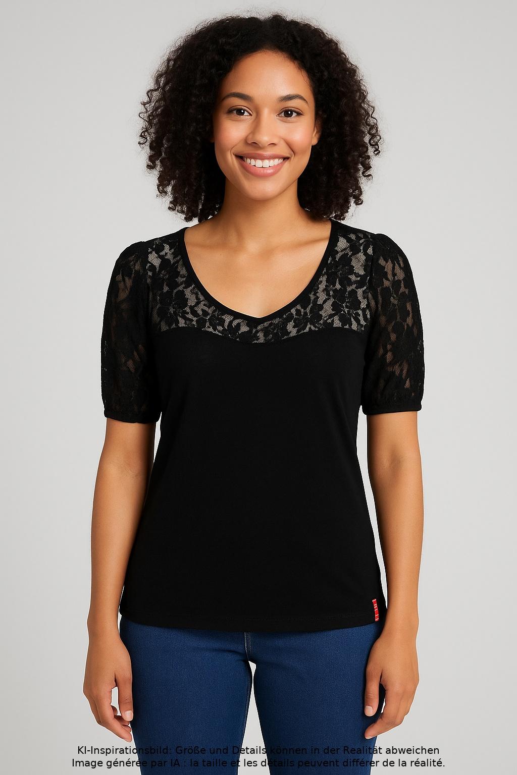 

edc by Esprit Damen T-Shirt, schwarz, Gr. 44