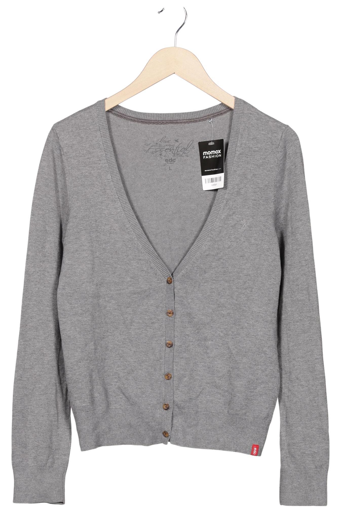 

edc by Esprit Damen Strickjacke, grau, Gr. 42