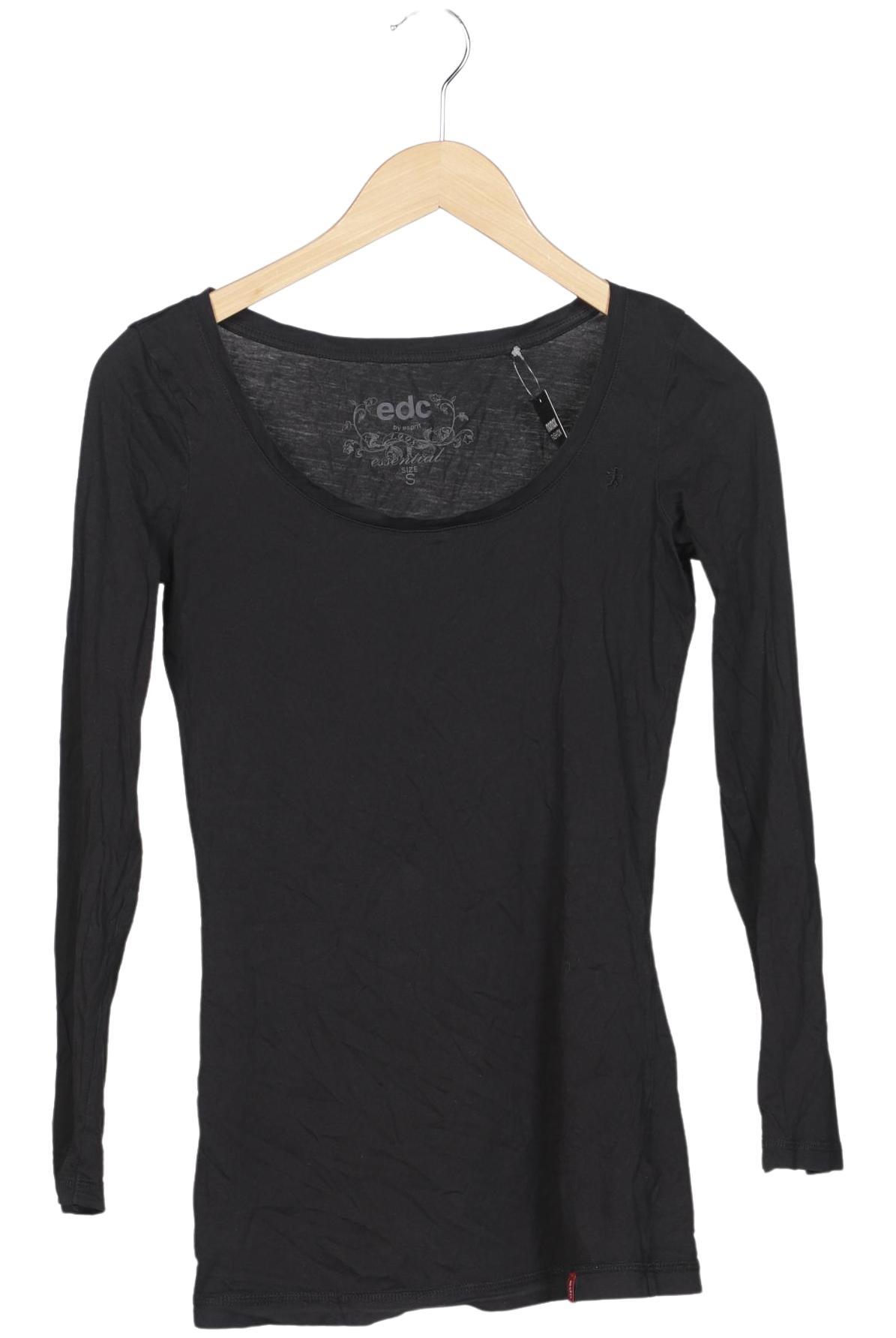 

edc by Esprit Damen Langarmshirt, schwarz, Gr. 36