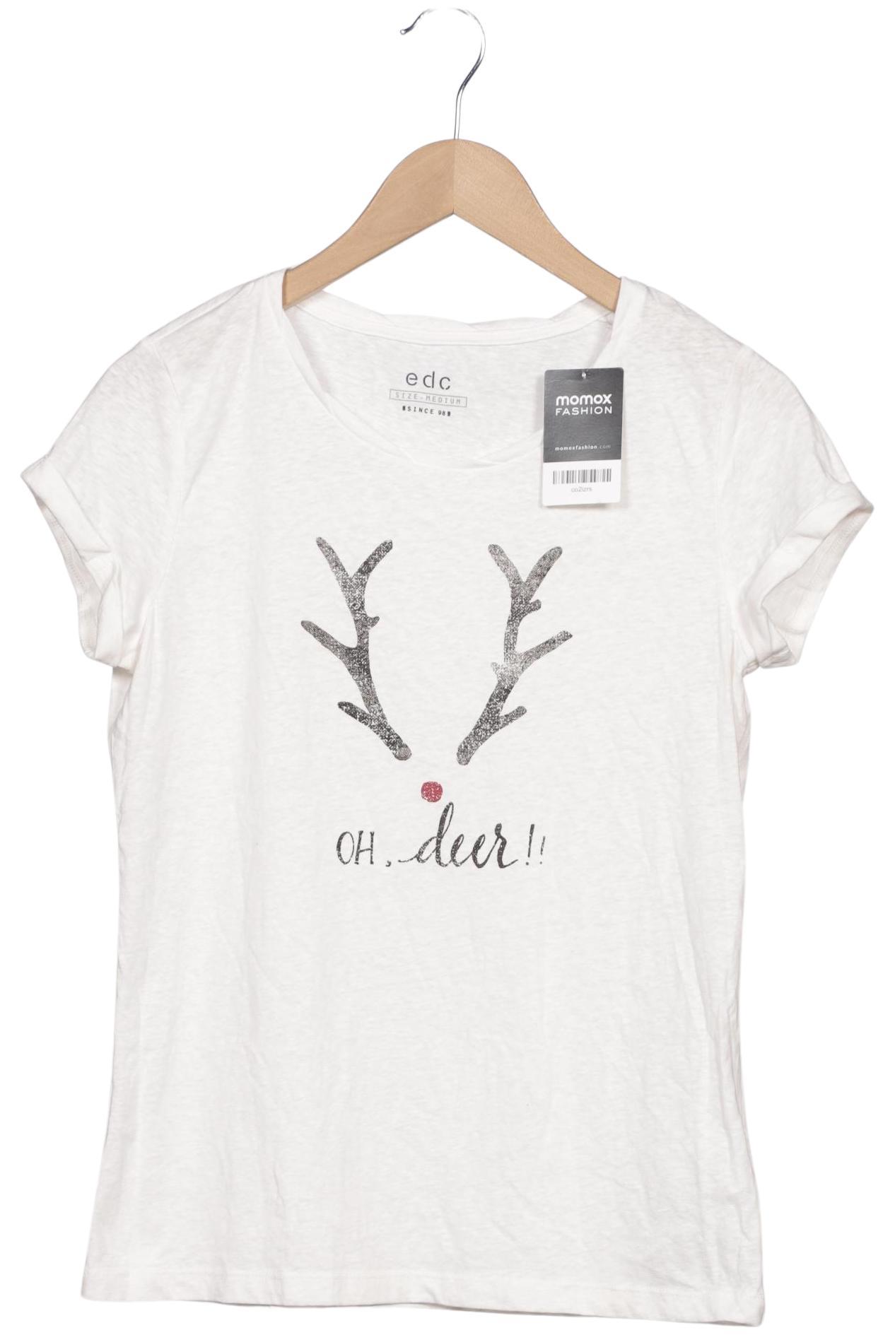 

edc by Esprit Damen T-Shirt, weiß, Gr. 38