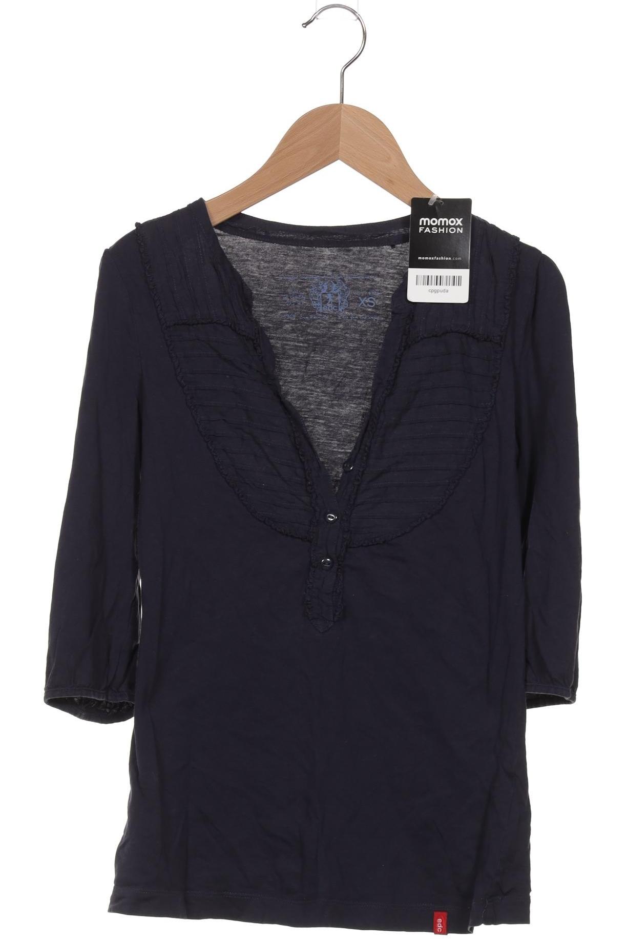 

edc by Esprit Damen Langarmshirt, marineblau, Gr. 34