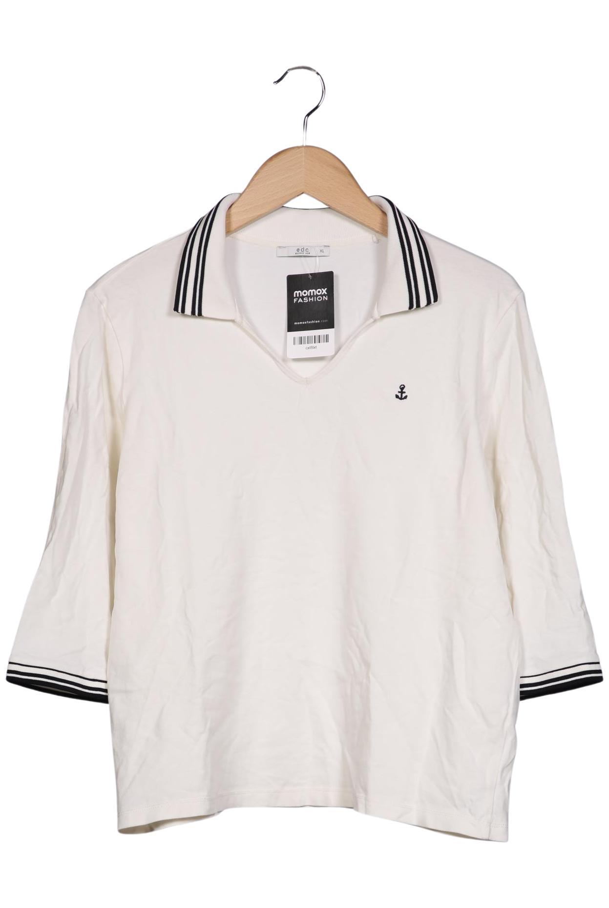 

edc by Esprit Damen Poloshirt, weiß, Gr. 44