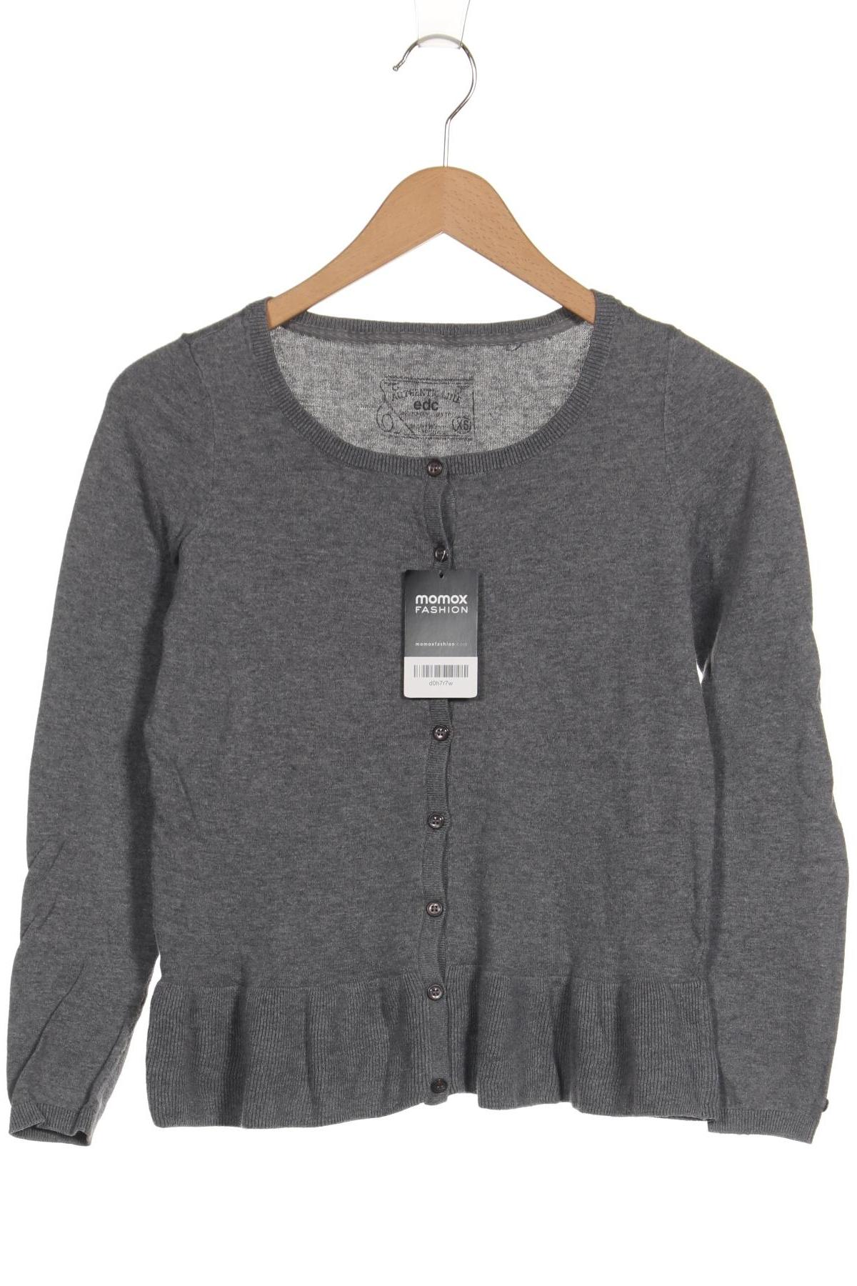 

edc by Esprit Damen Strickjacke, grau, Gr. 34