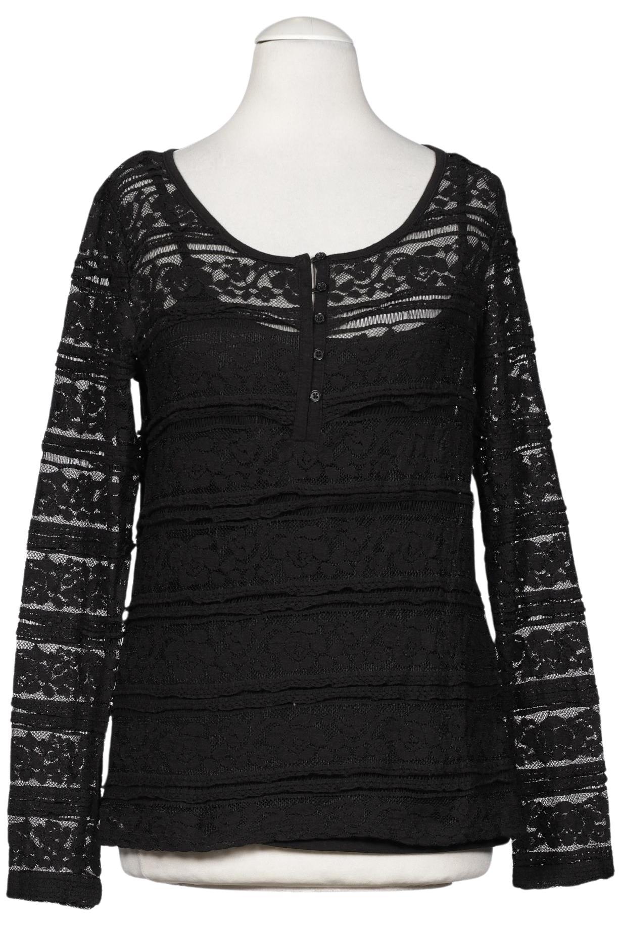 

edc by Esprit Damen Langarmshirt, schwarz, Gr. 36