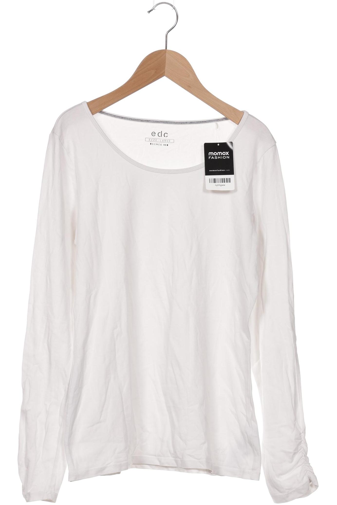 

edc by Esprit Damen Langarmshirt, weiß, Gr. 42