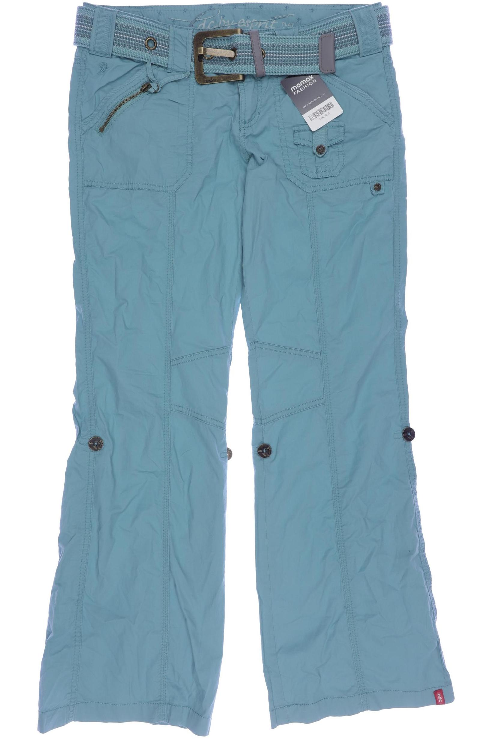 

edc by Esprit Damen Stoffhose, türkis, Gr. 38