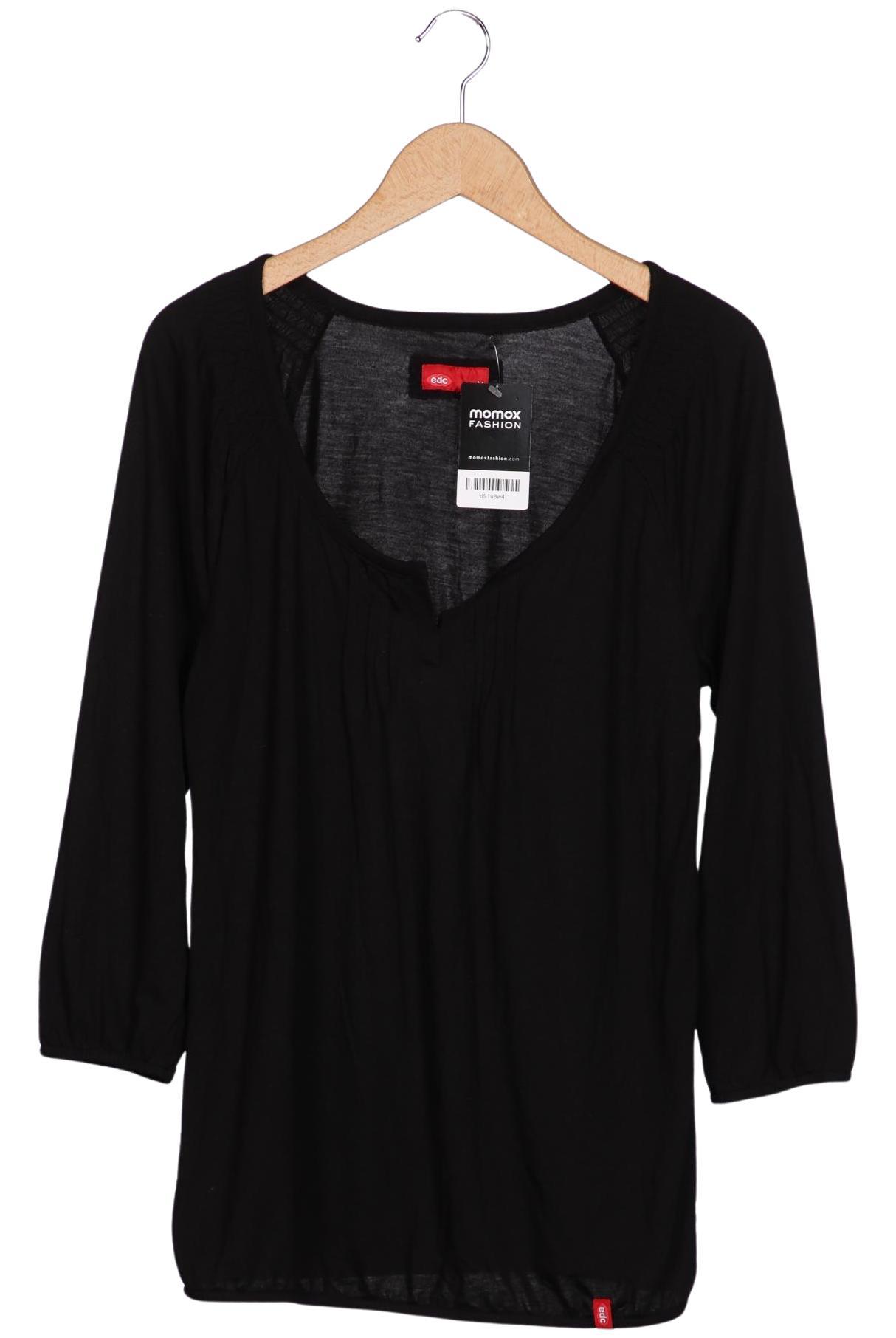 

edc by Esprit Damen Langarmshirt, schwarz, Gr. 38