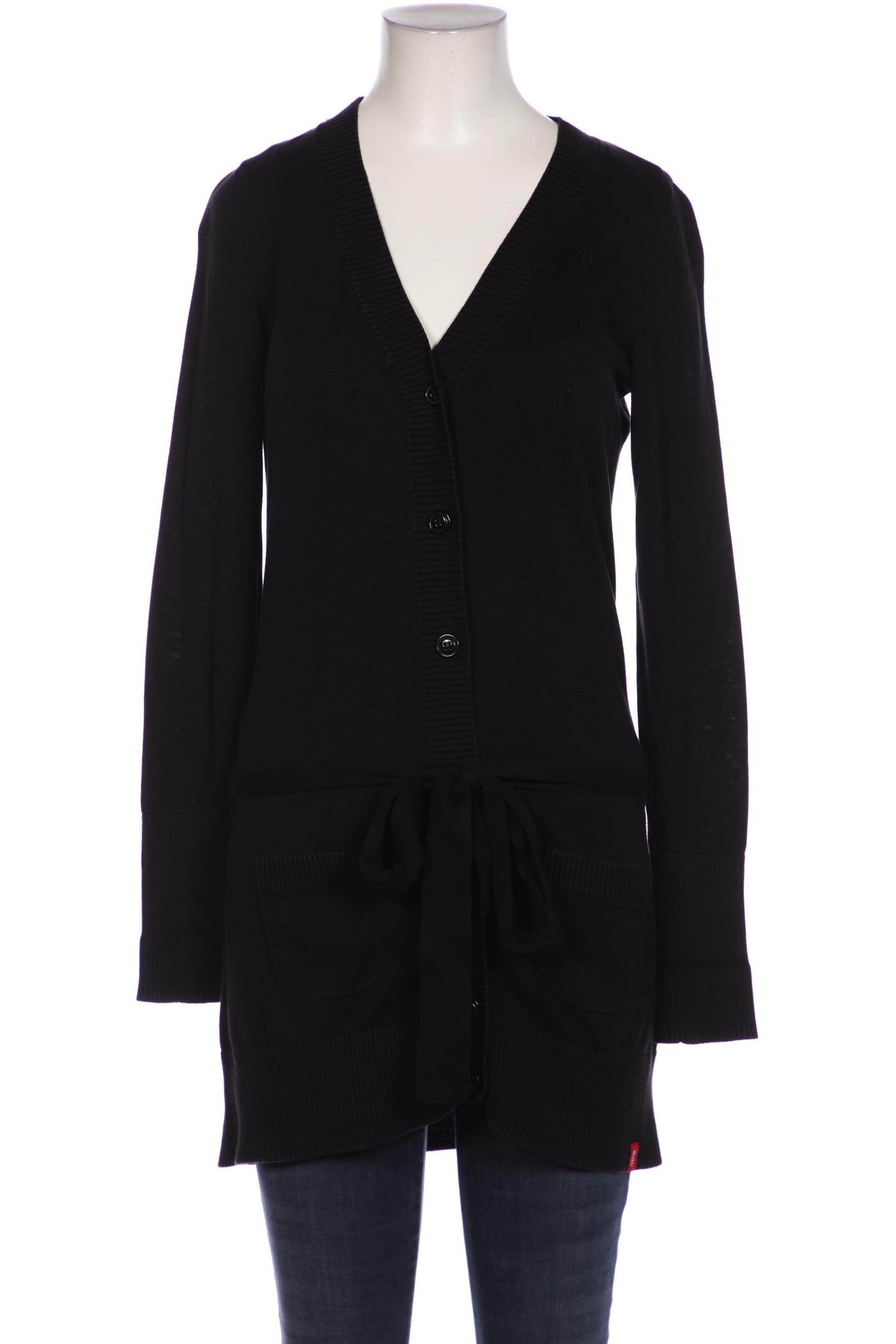 

edc by Esprit Damen Strickjacke, schwarz, Gr. 38