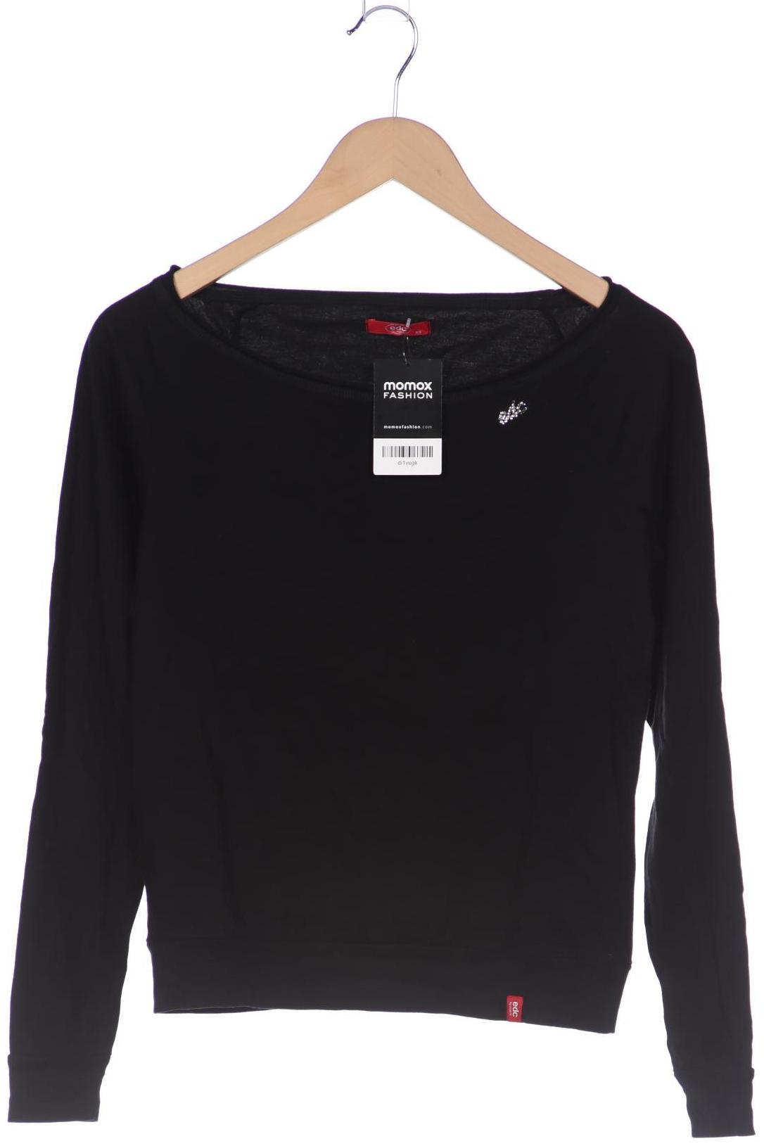 

edc by Esprit Damen Langarmshirt, schwarz, Gr. 34