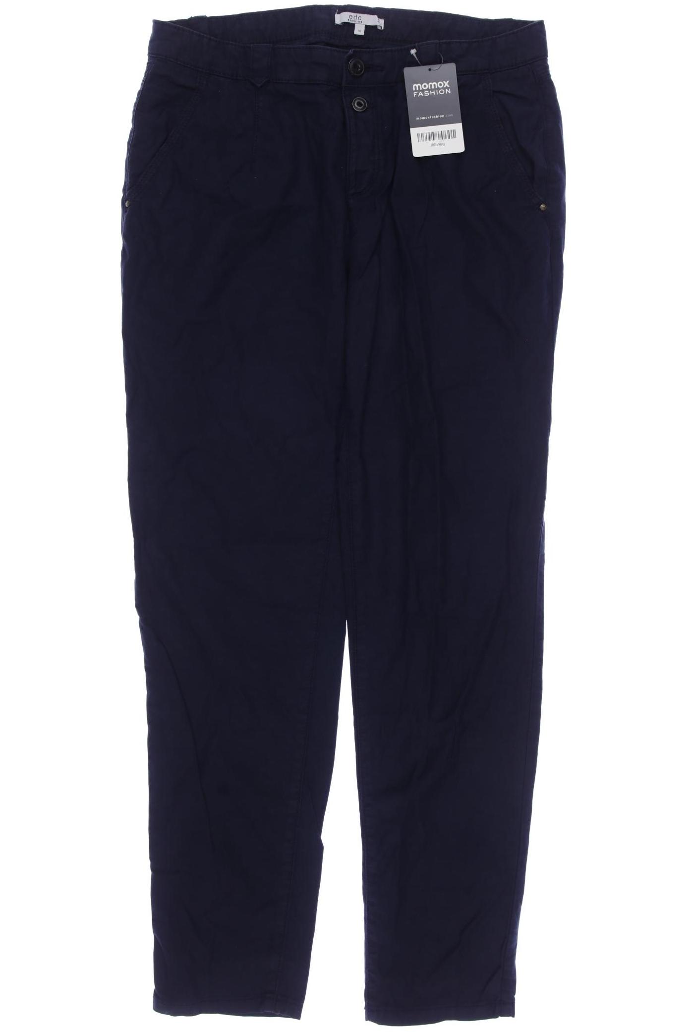 

edc by Esprit Damen Stoffhose, marineblau, Gr. 38