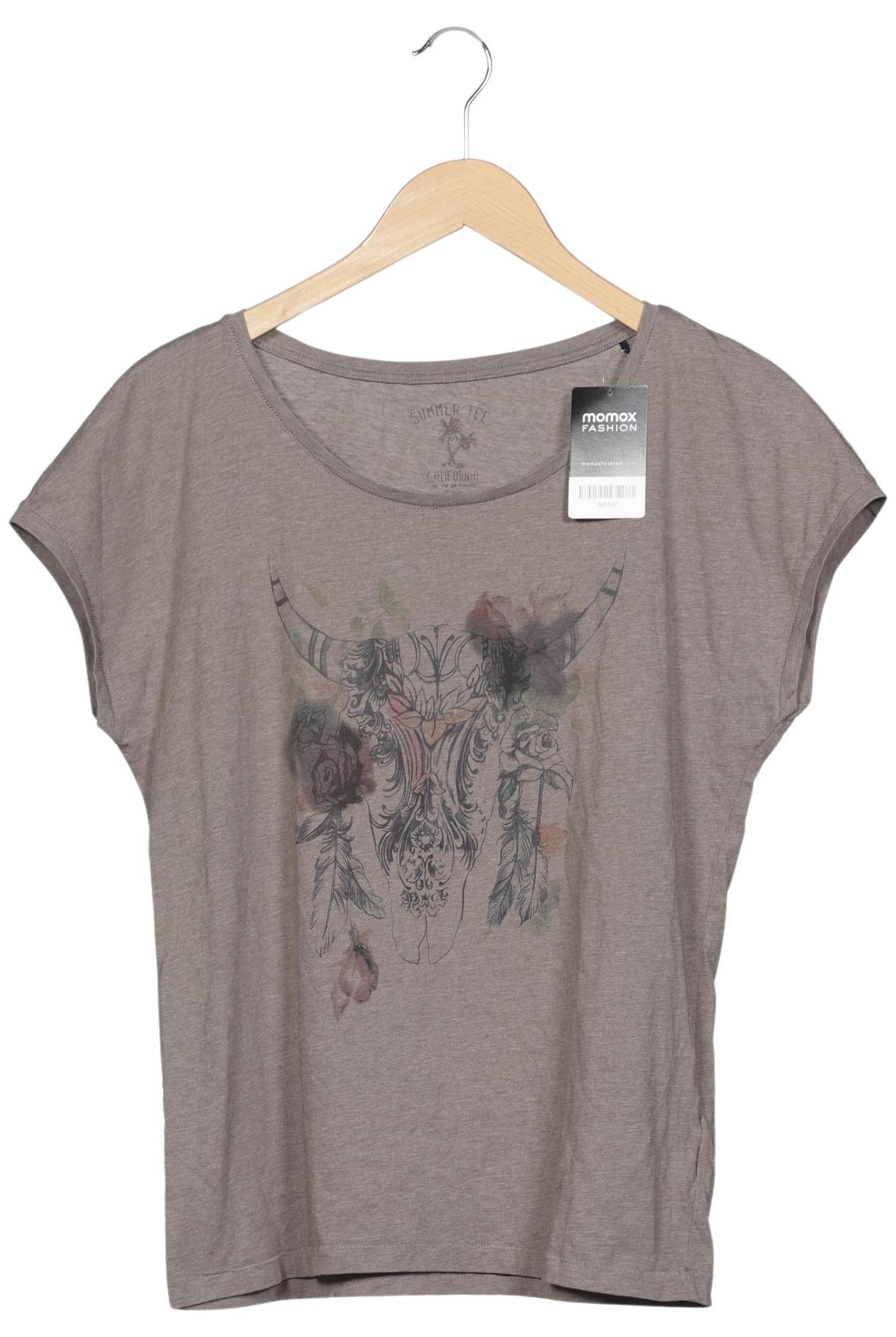 

edc by Esprit Damen T-Shirt, grau, Gr. 38