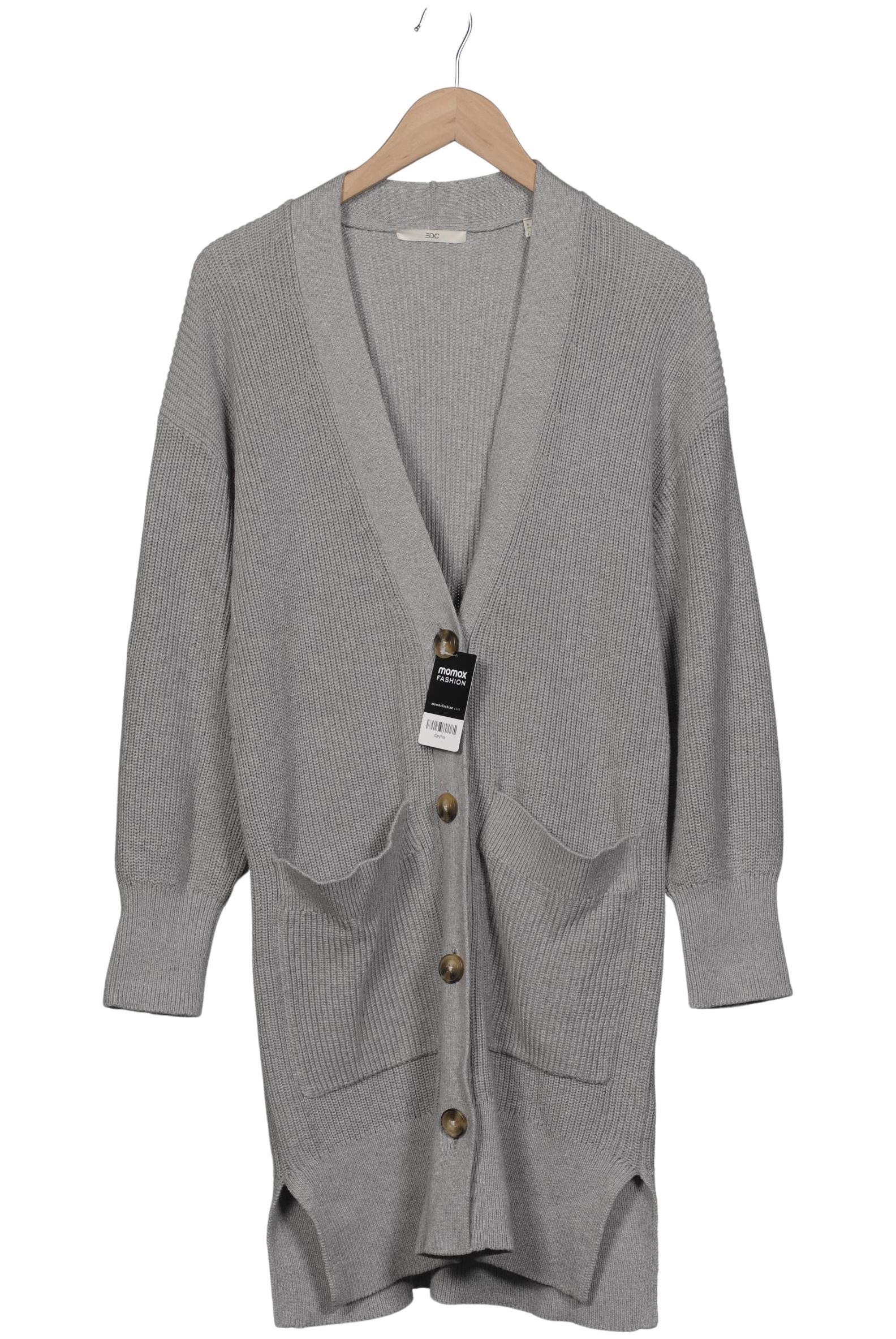 

edc by Esprit Damen Strickjacke, grau, Gr. 36