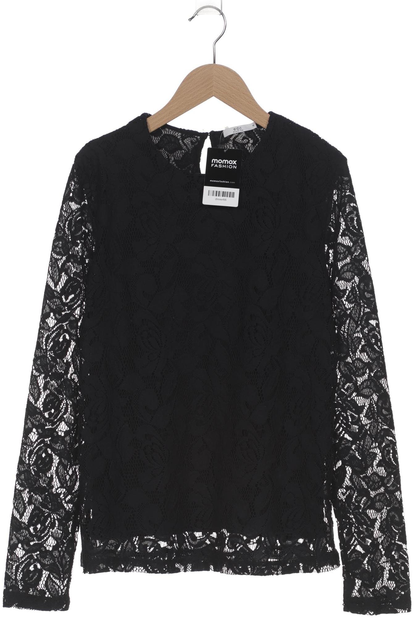 

edc by Esprit Damen Langarmshirt, schwarz, Gr. 38