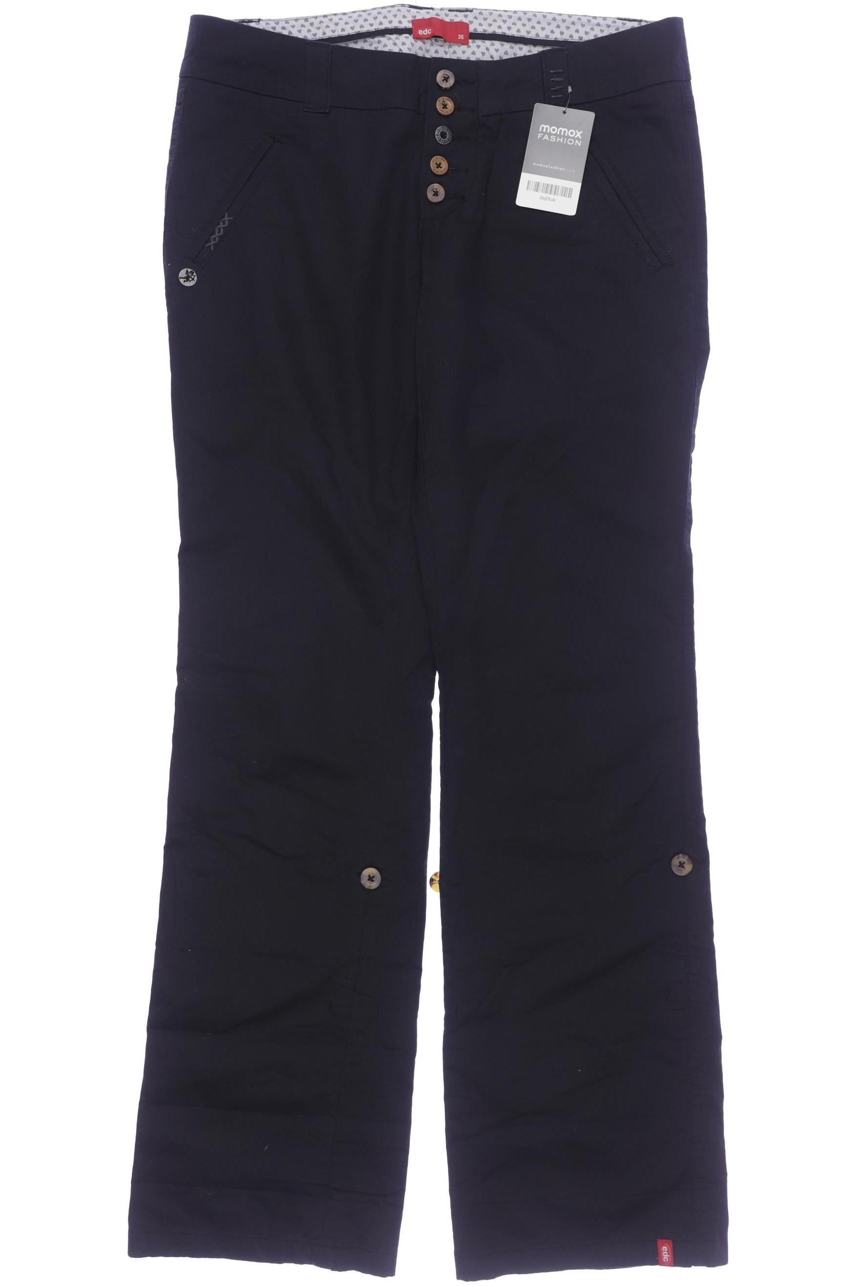 

edc by Esprit Damen Stoffhose, schwarz, Gr. 36