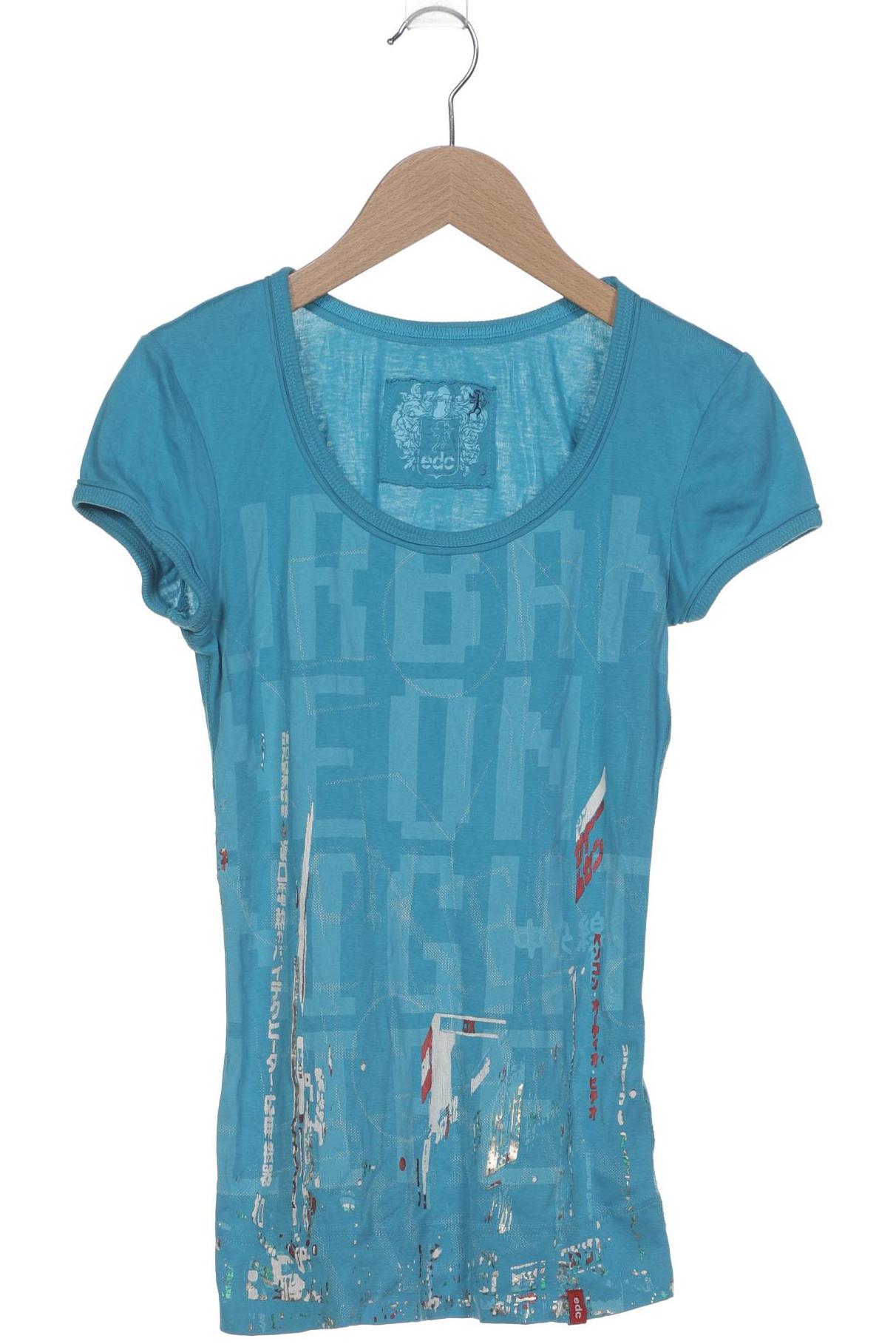 

edc by Esprit Damen T-Shirt, blau, Gr. 36
