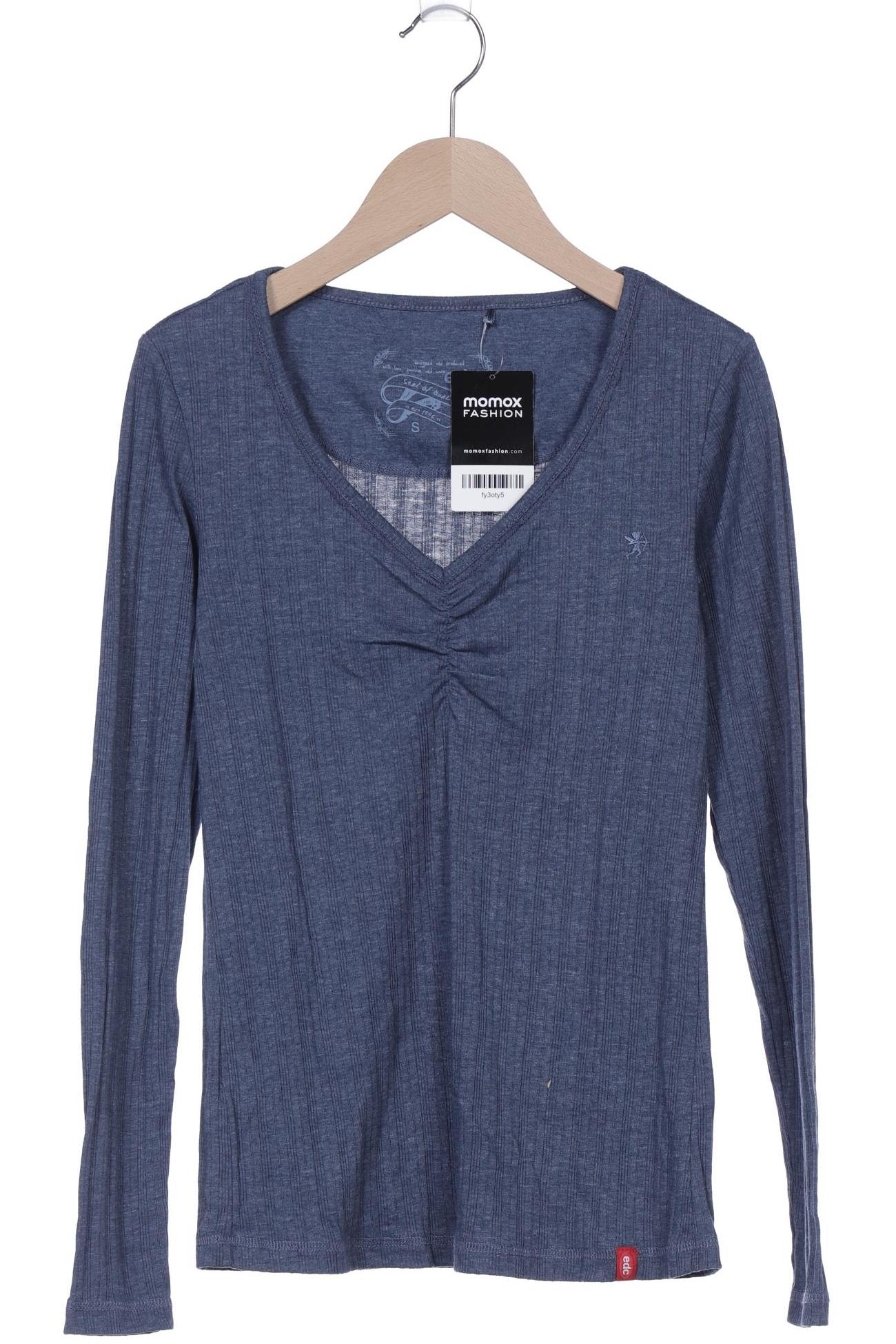 

edc by Esprit Damen Langarmshirt, marineblau, Gr. 36
