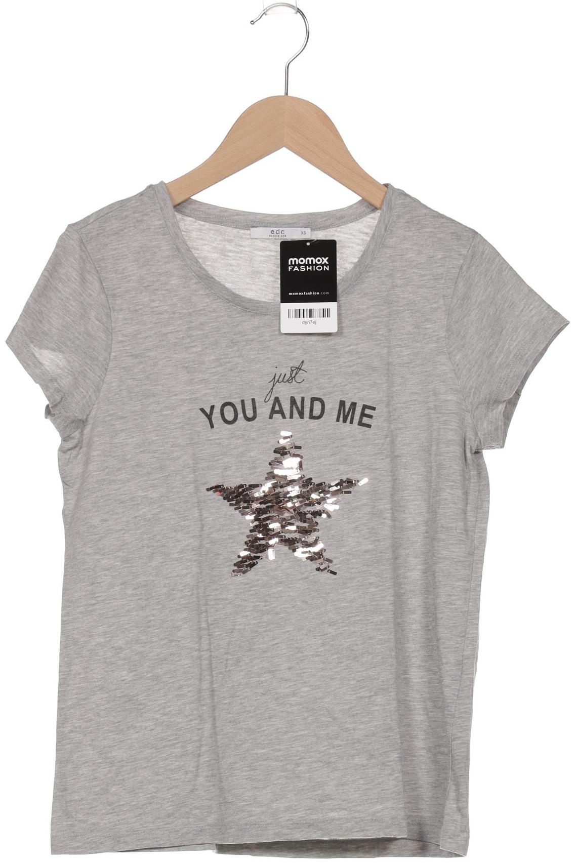 

edc by Esprit Damen T-Shirt, grau, Gr. 34