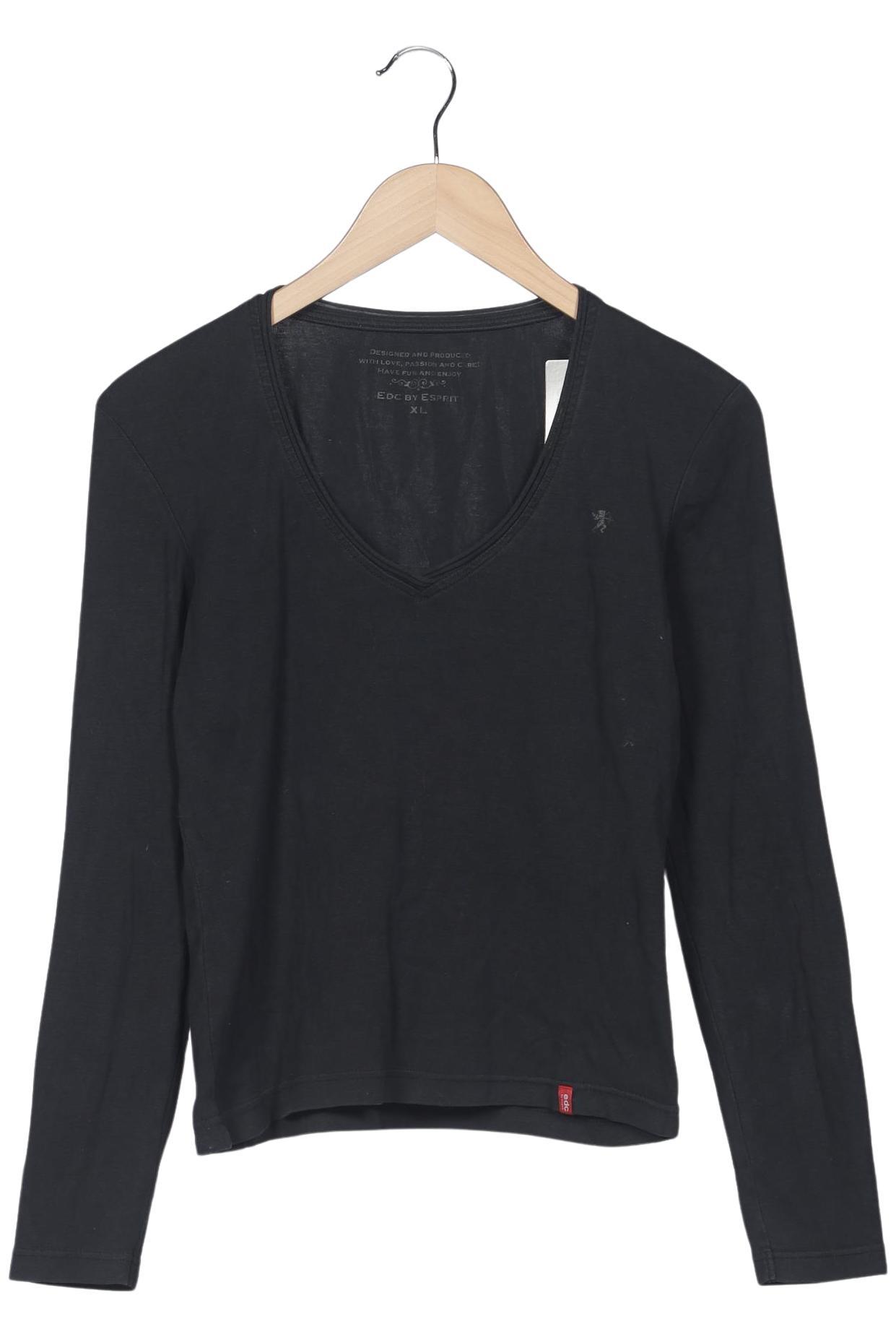 

edc by Esprit Damen Langarmshirt, schwarz, Gr. 44