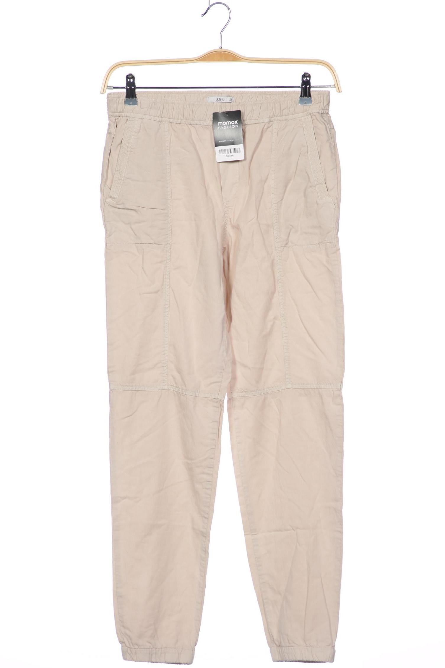 

edc by Esprit Damen Stoffhose, beige, Gr. 34