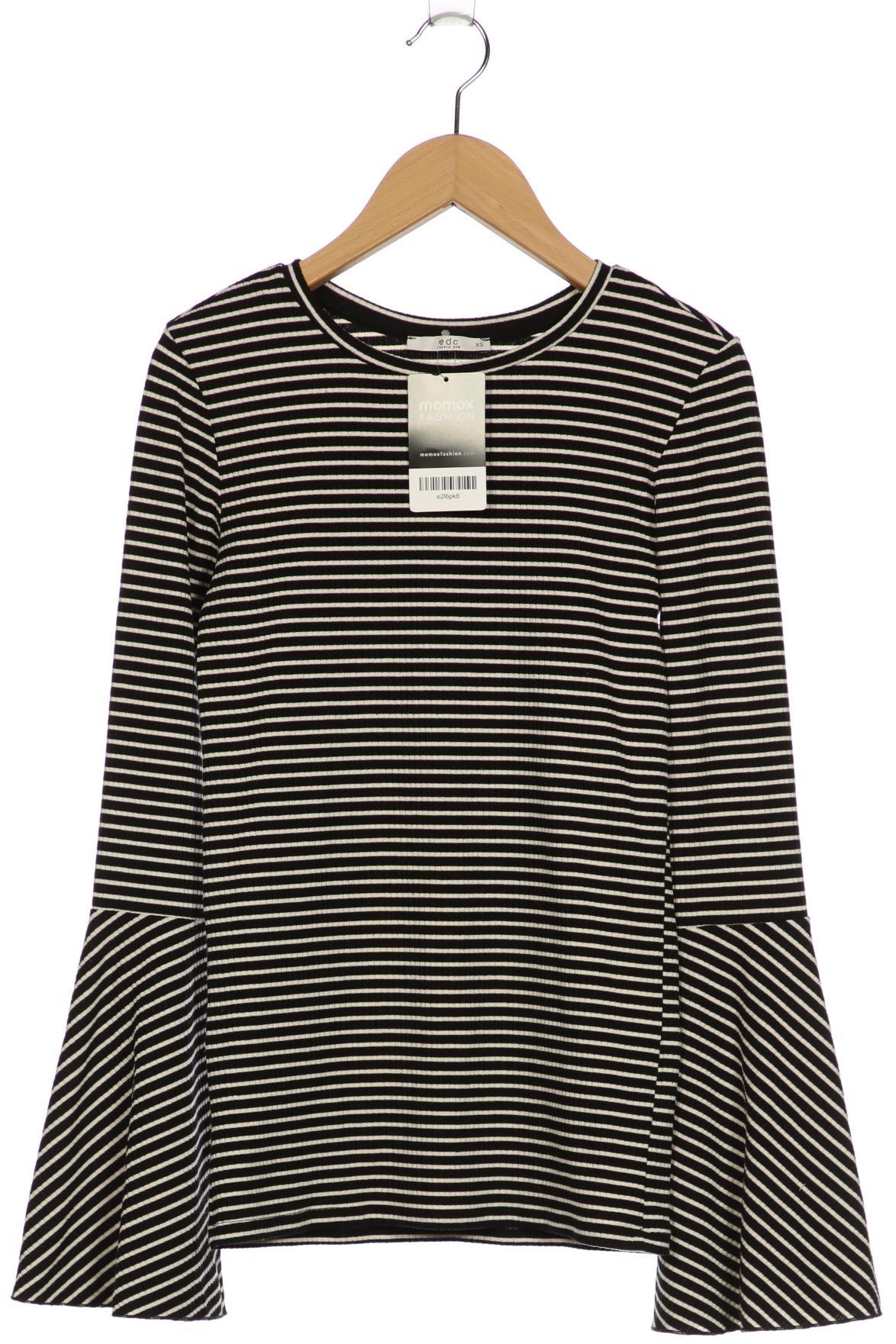 

edc by Esprit Damen Langarmshirt, schwarz, Gr. 34