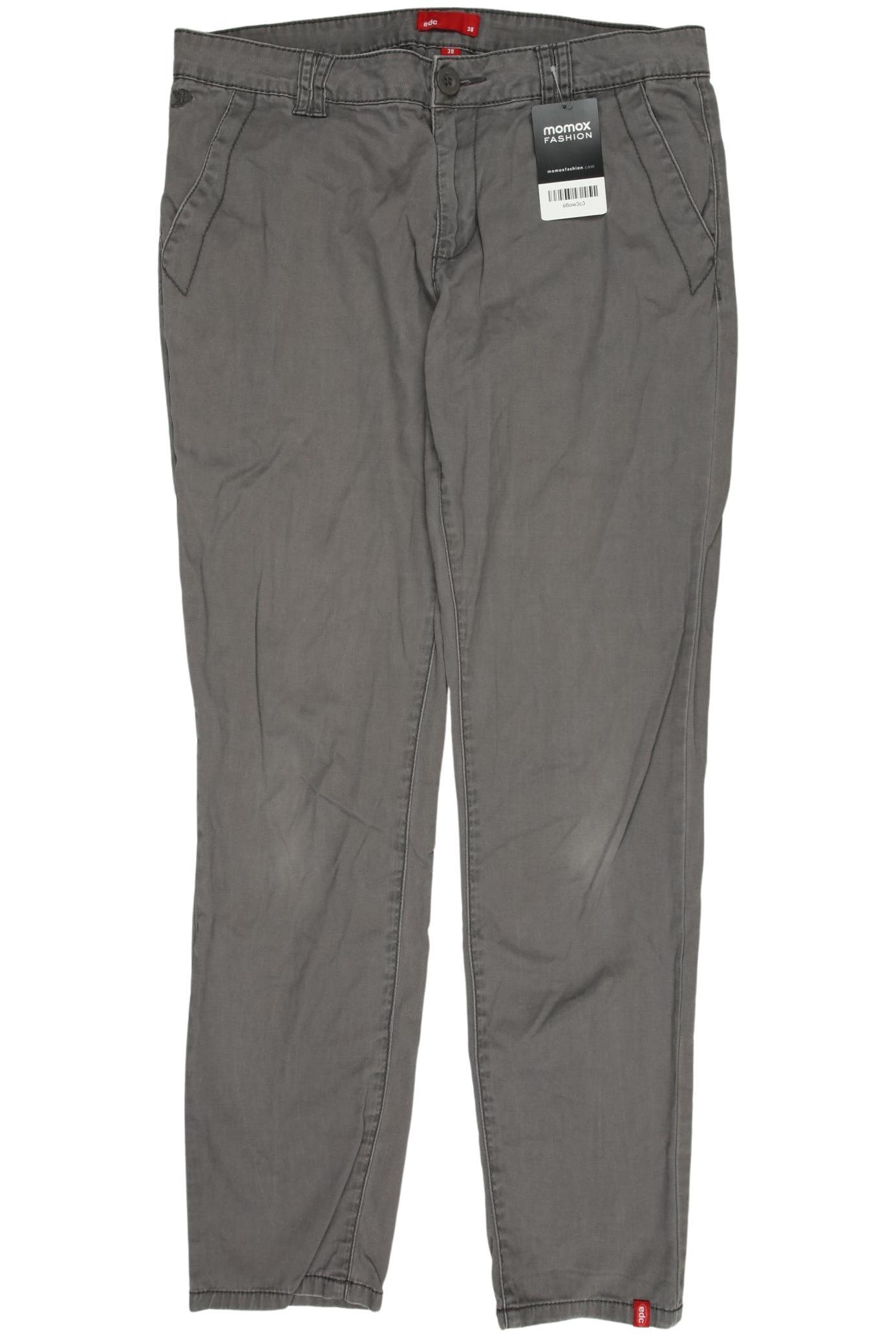 

edc by Esprit Damen Stoffhose, grau, Gr. 38