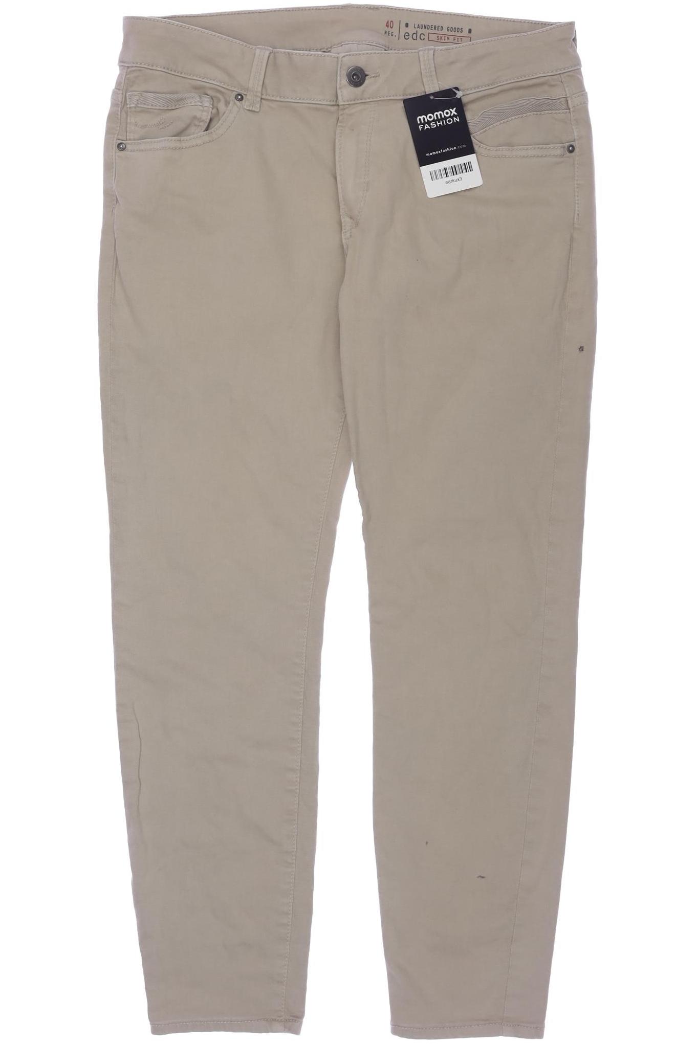 

edc by Esprit Damen Stoffhose, beige, Gr. 40