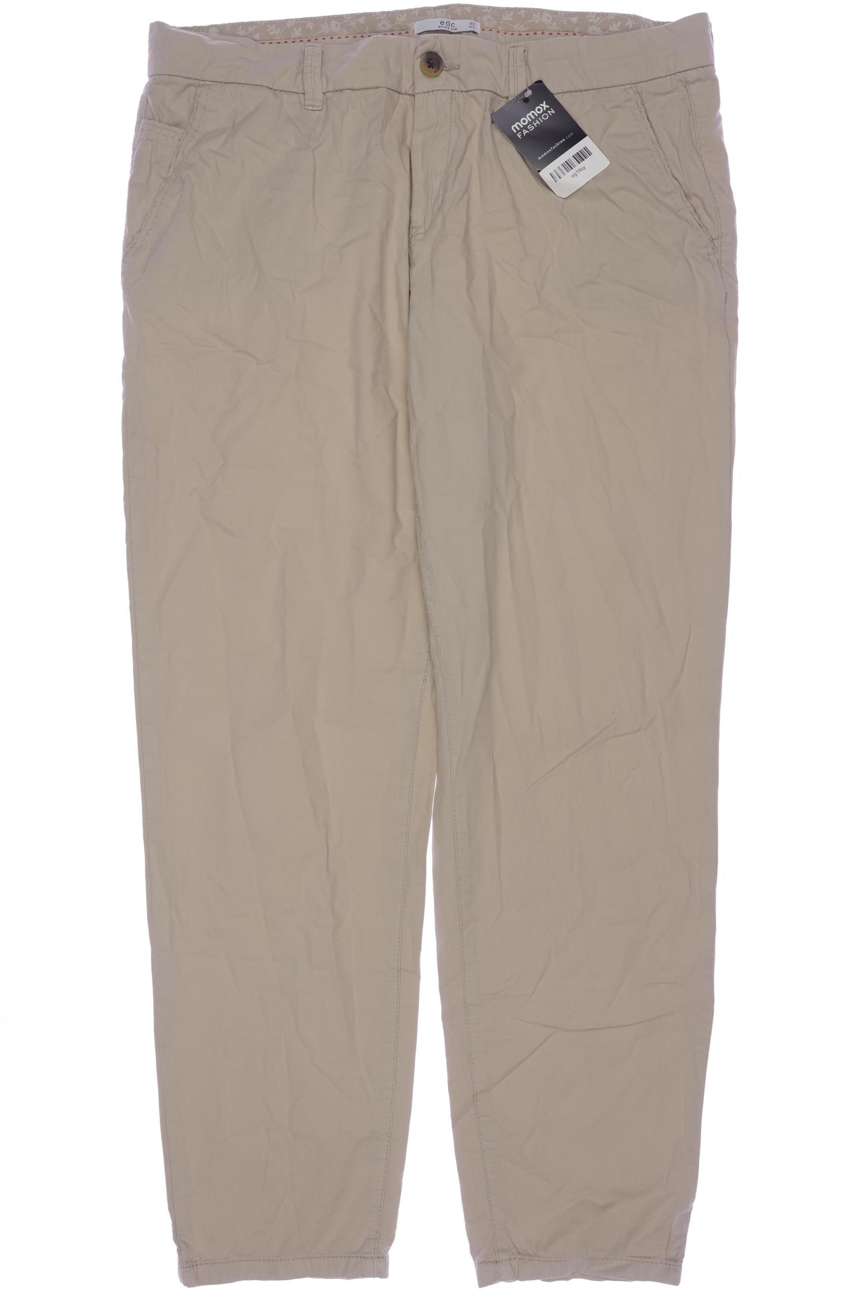 

edc by Esprit Damen Stoffhose, beige, Gr. 40