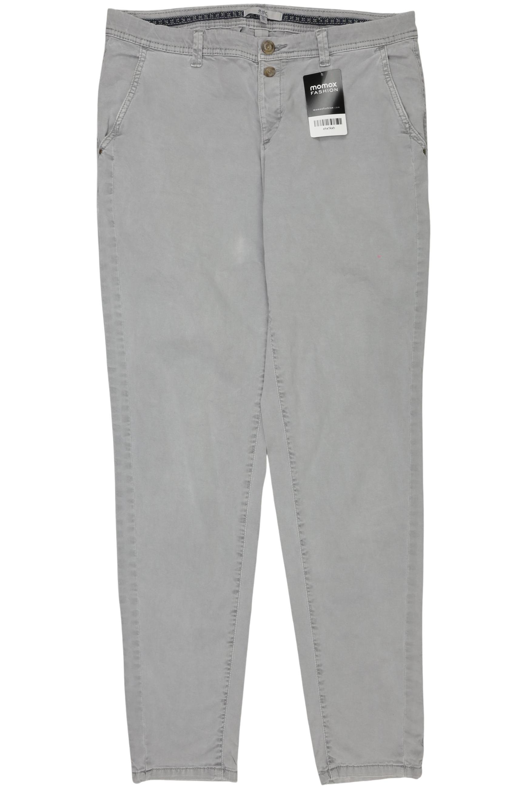 

edc by Esprit Damen Stoffhose, grau, Gr. 38