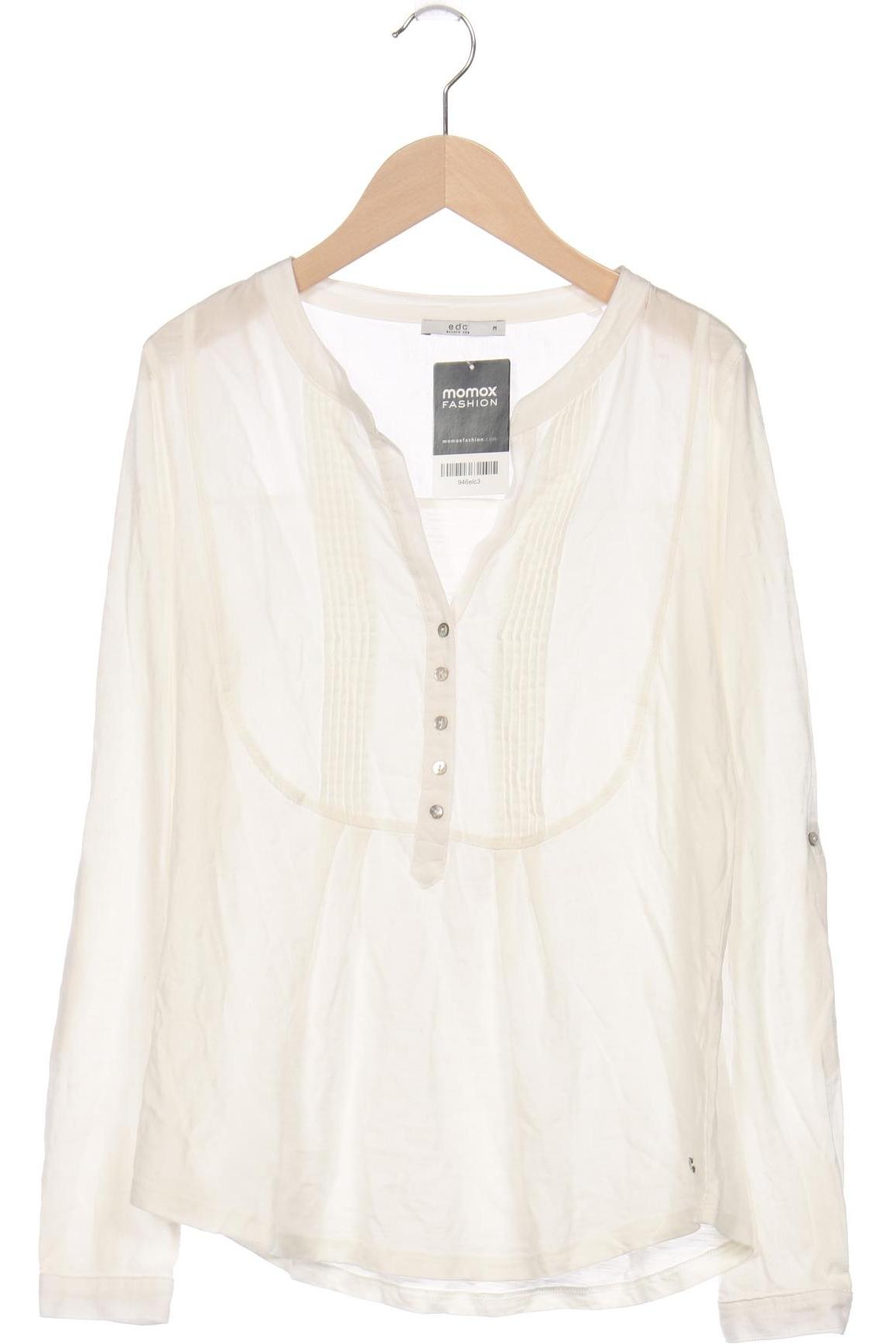 

edc by Esprit Damen Langarmshirt, weiß, Gr. 38