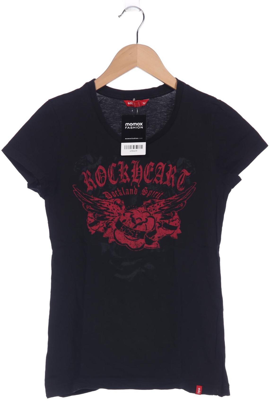 

edc by Esprit Damen T-Shirt, schwarz, Gr. 38